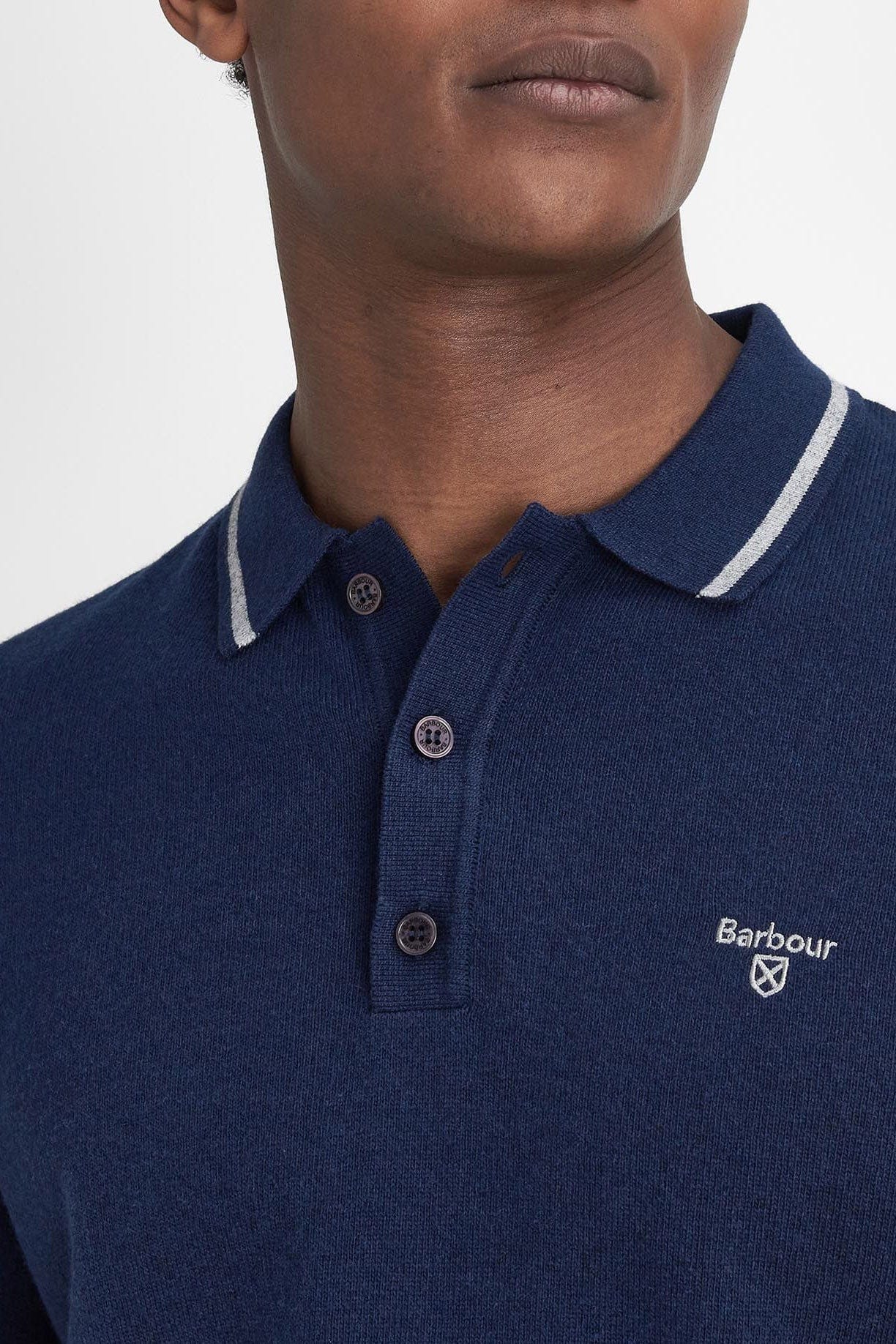 Nocton Knitted Polo Shirt - Navy - Image 5