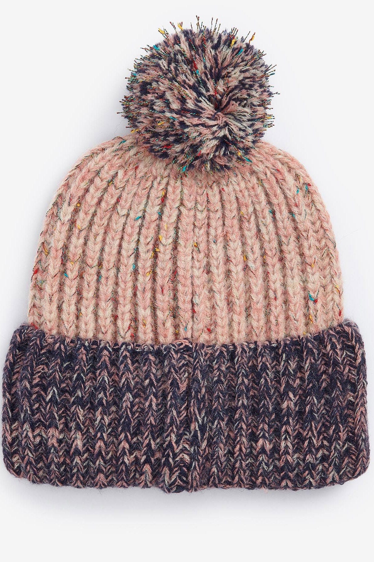 Norham Beanie Hat - Pink Rust/Navy - Image 2