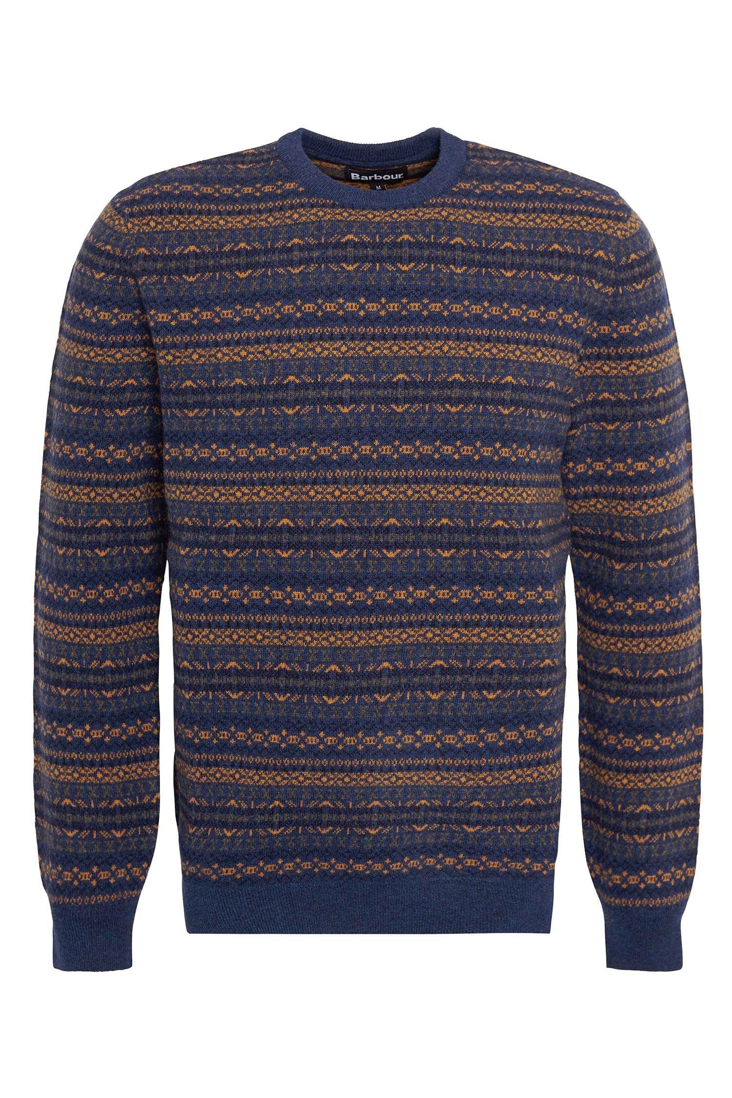 Orkney Fair Isle Crew Neck Sweater - Inky Blue - Image 9