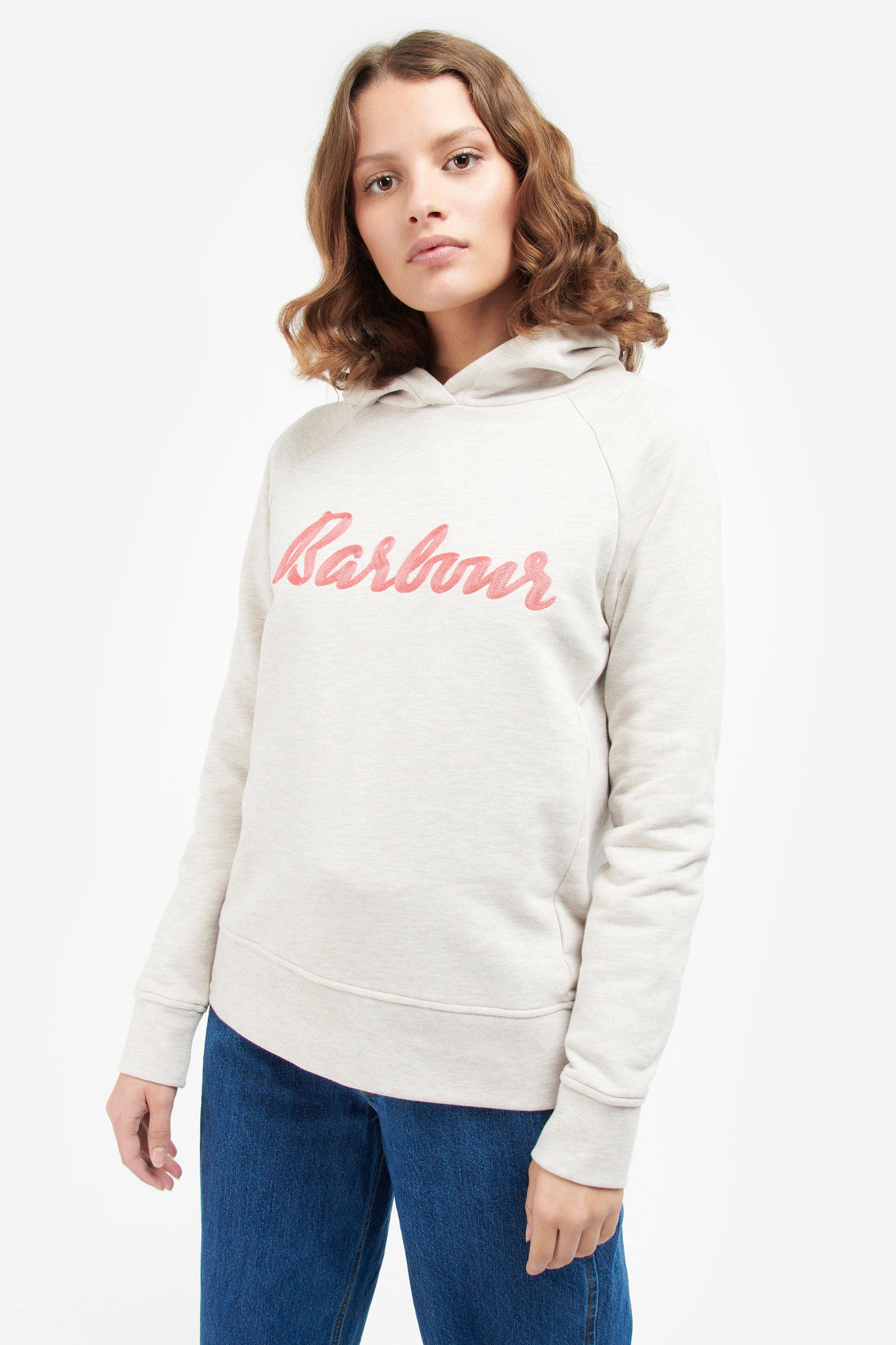 Otterburn Hoodie - Oatmeal Marl/Pink Punch - Image 2