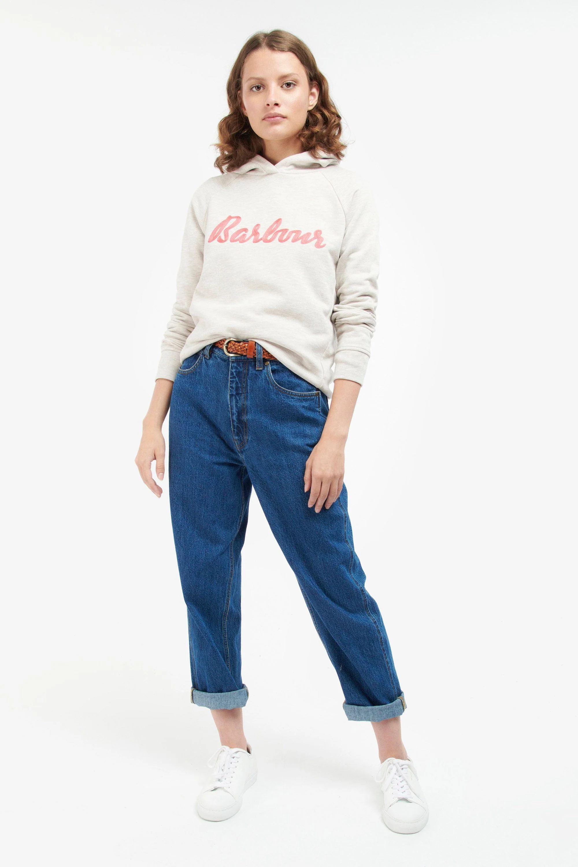 Otterburn Hoodie - Oatmeal Marl/Pink Punch - Image 3