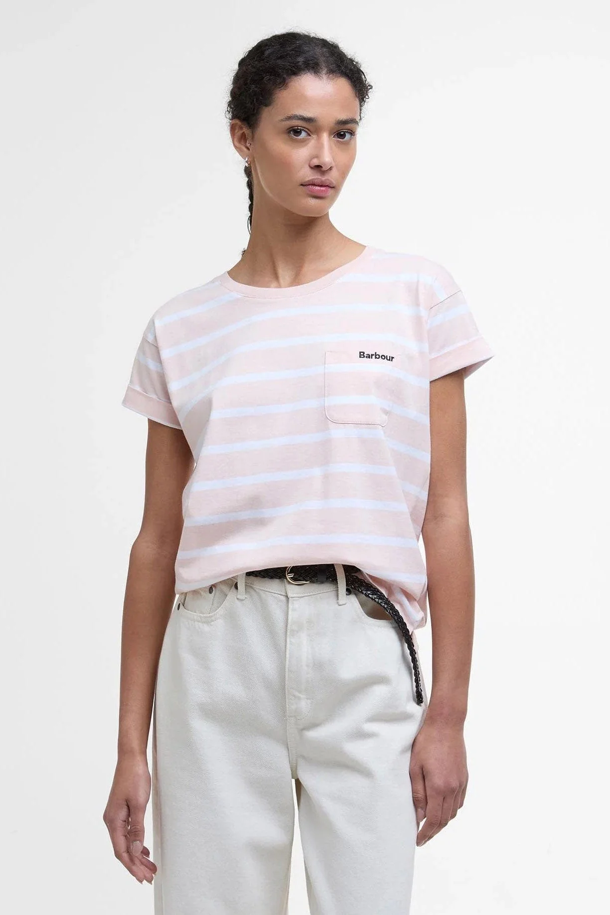 Otterburn Stipe T-Shirt - Primrose Pink - Image 2