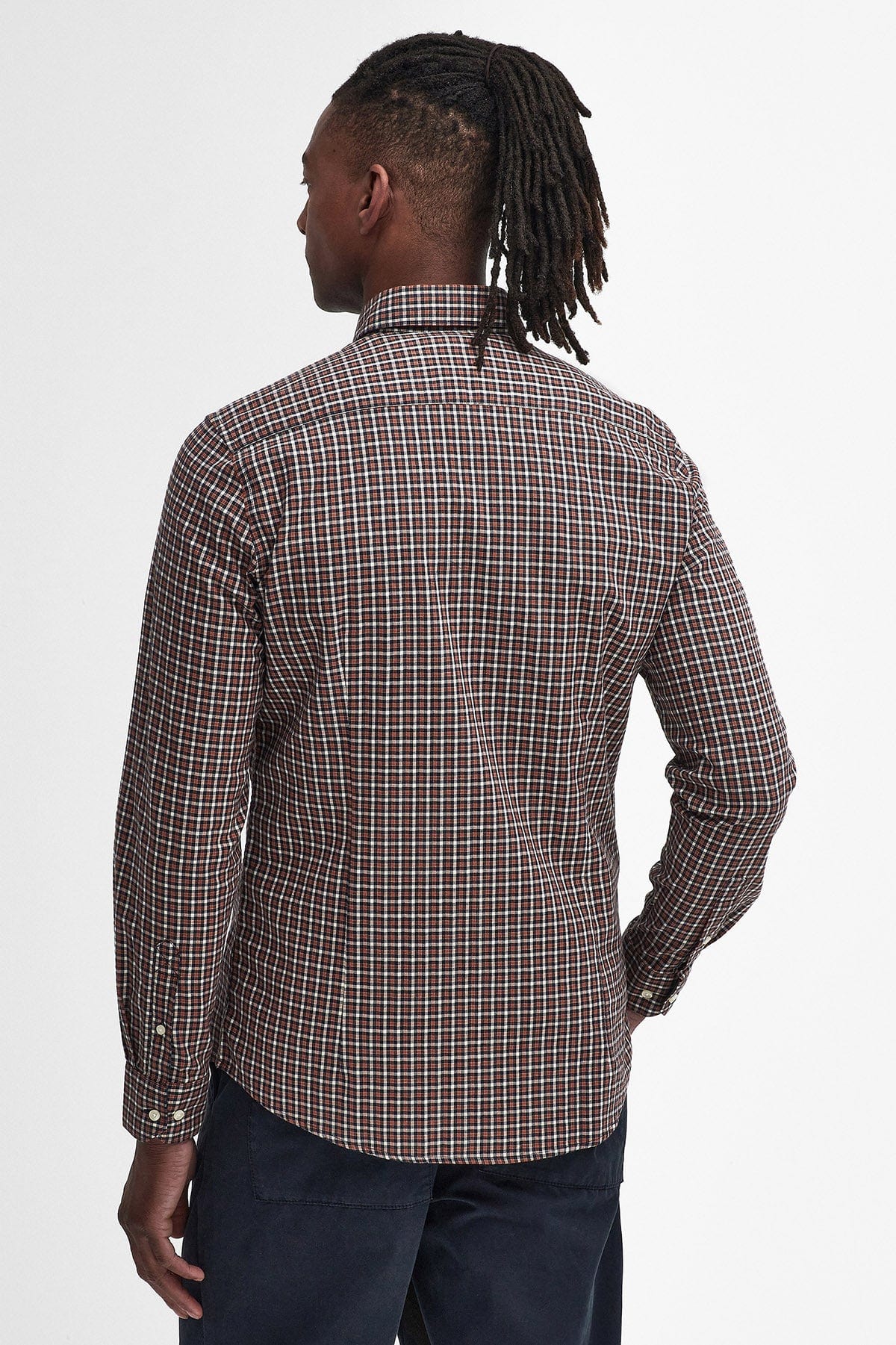 Padshaw Tailored Gingham Shirt - Navy - Image 3