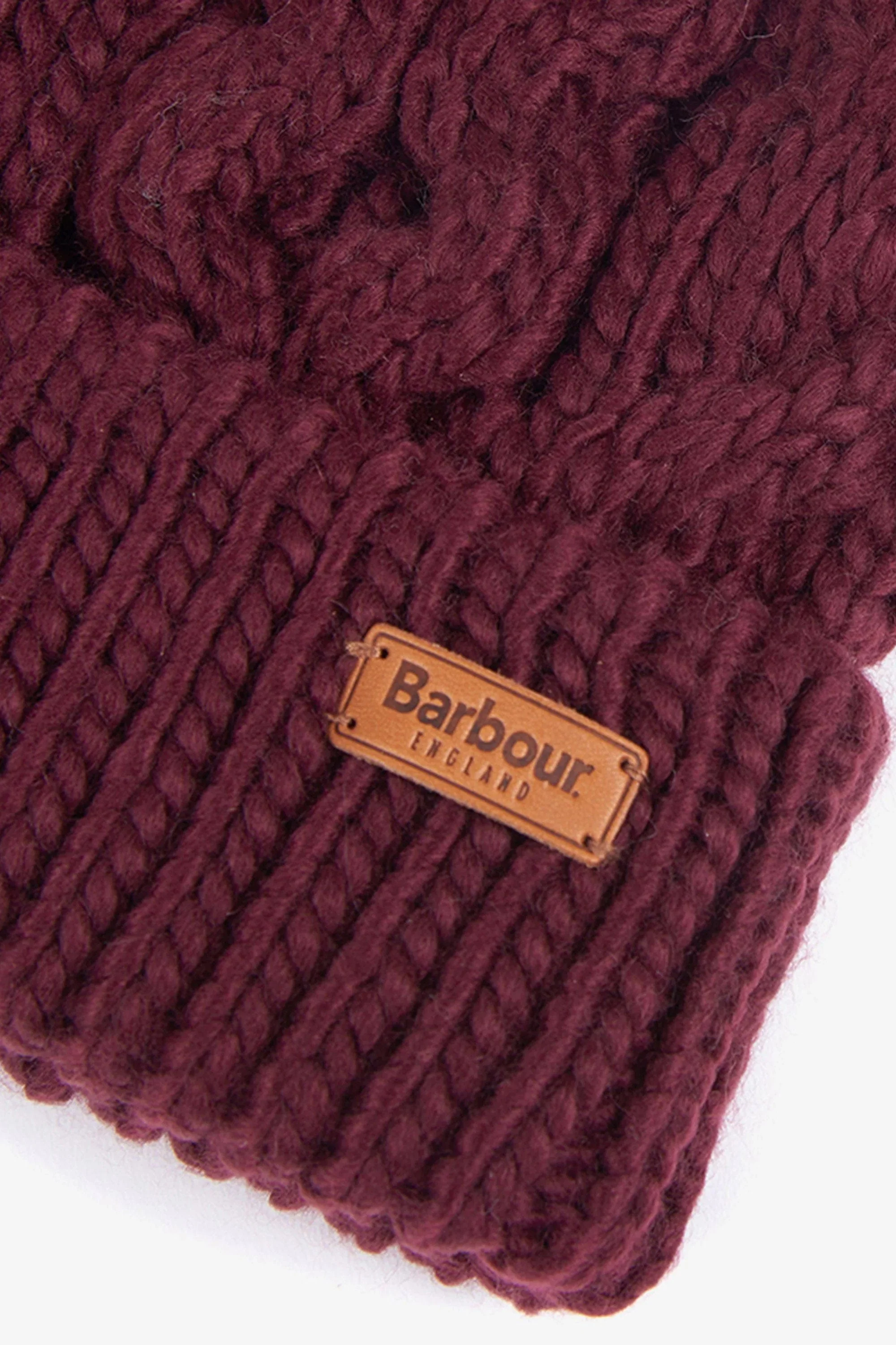 Penshaw Cable Beanie - Bordeaux - Image 2