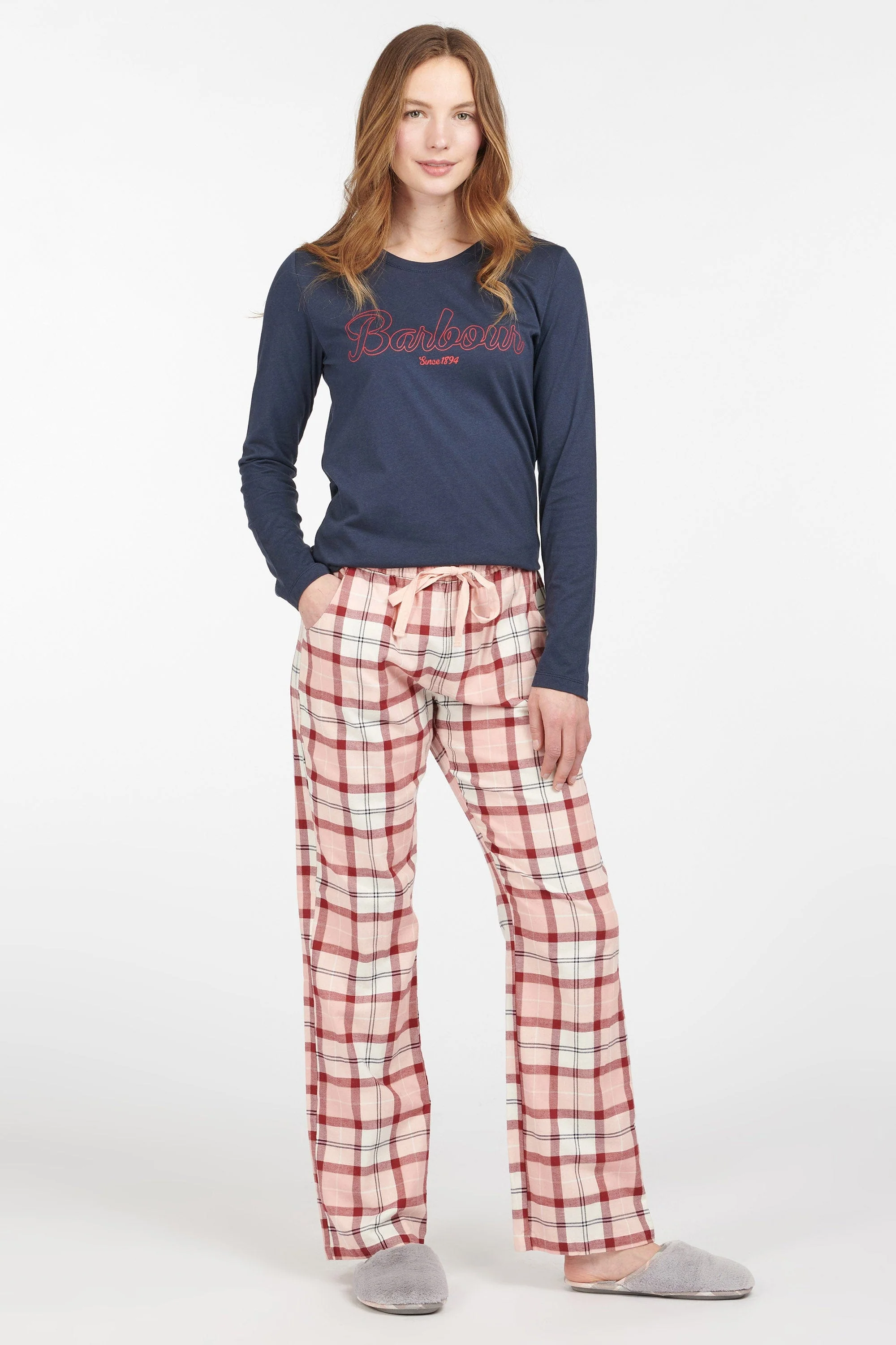 Phoebe Pyjama Set - Red/Pink Tartan - Image 2