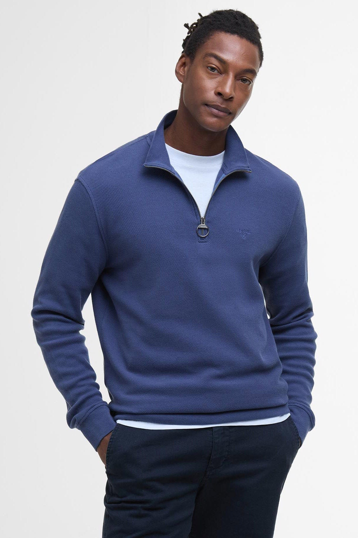 Pique Half Zip Sweatshirt - Oceana - Image 2
