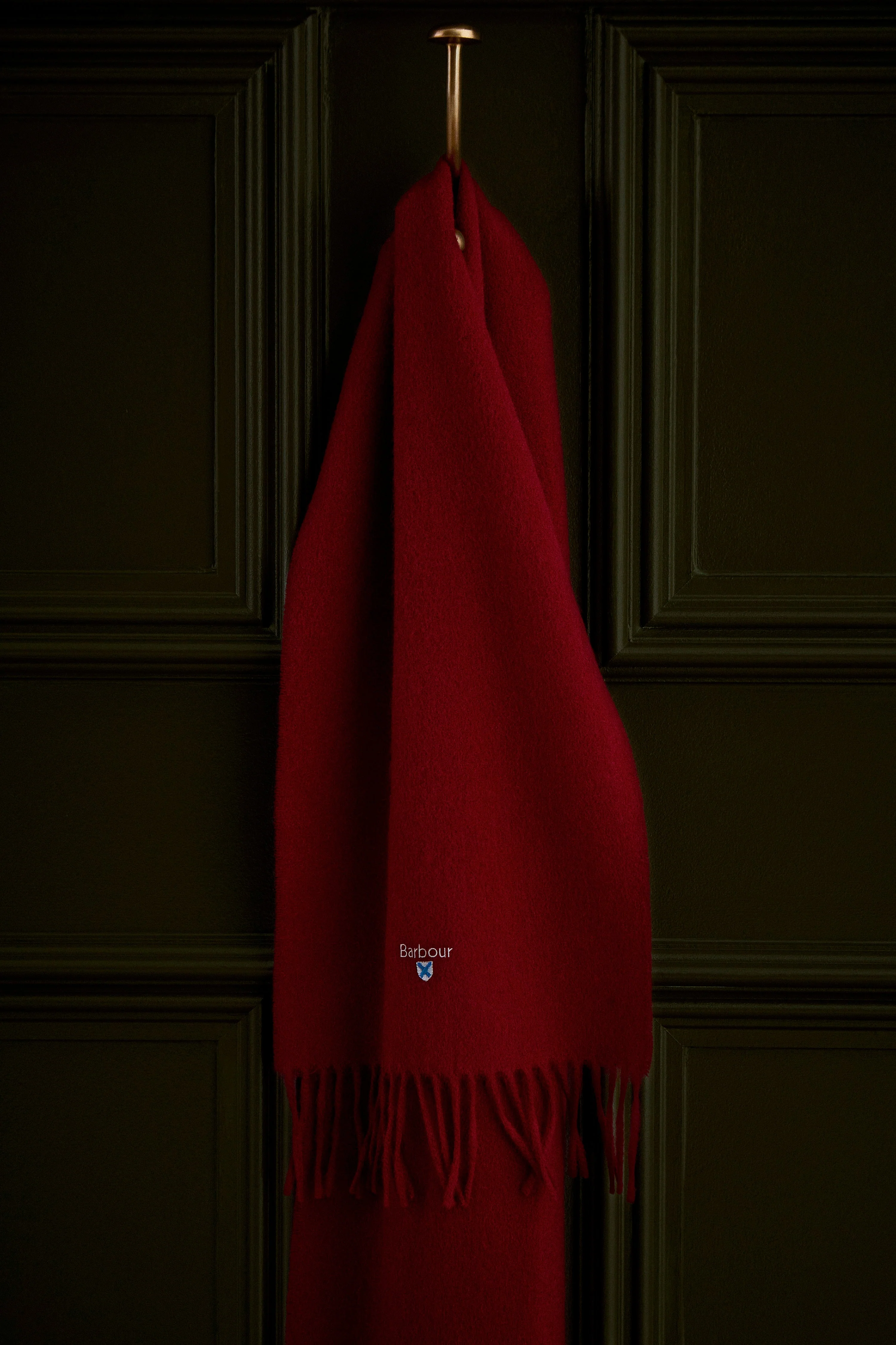 Plain Lambswool Scarf - Biking Red - Image 6