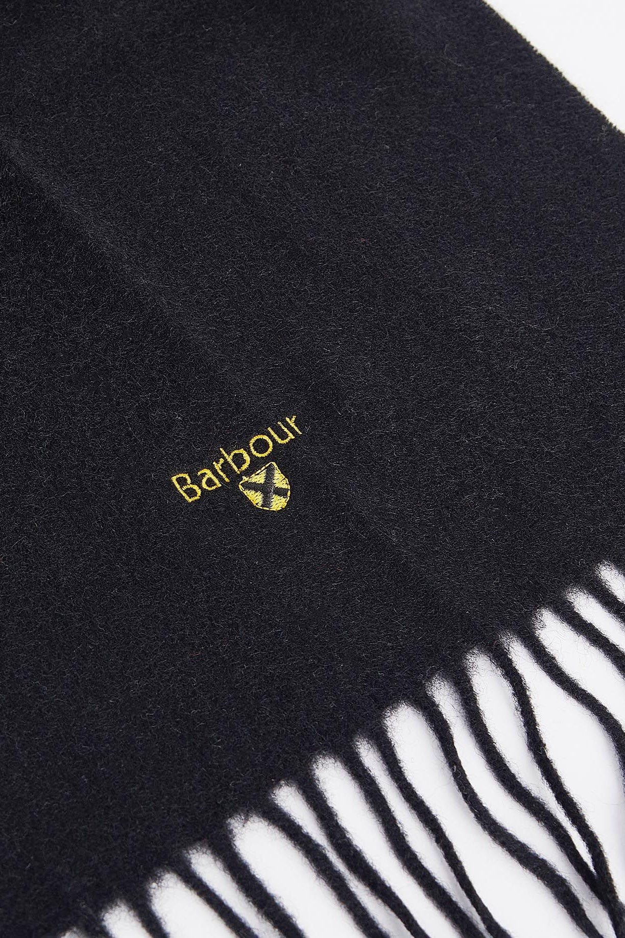 Plain Lambswool Scarf - Black - Image 4