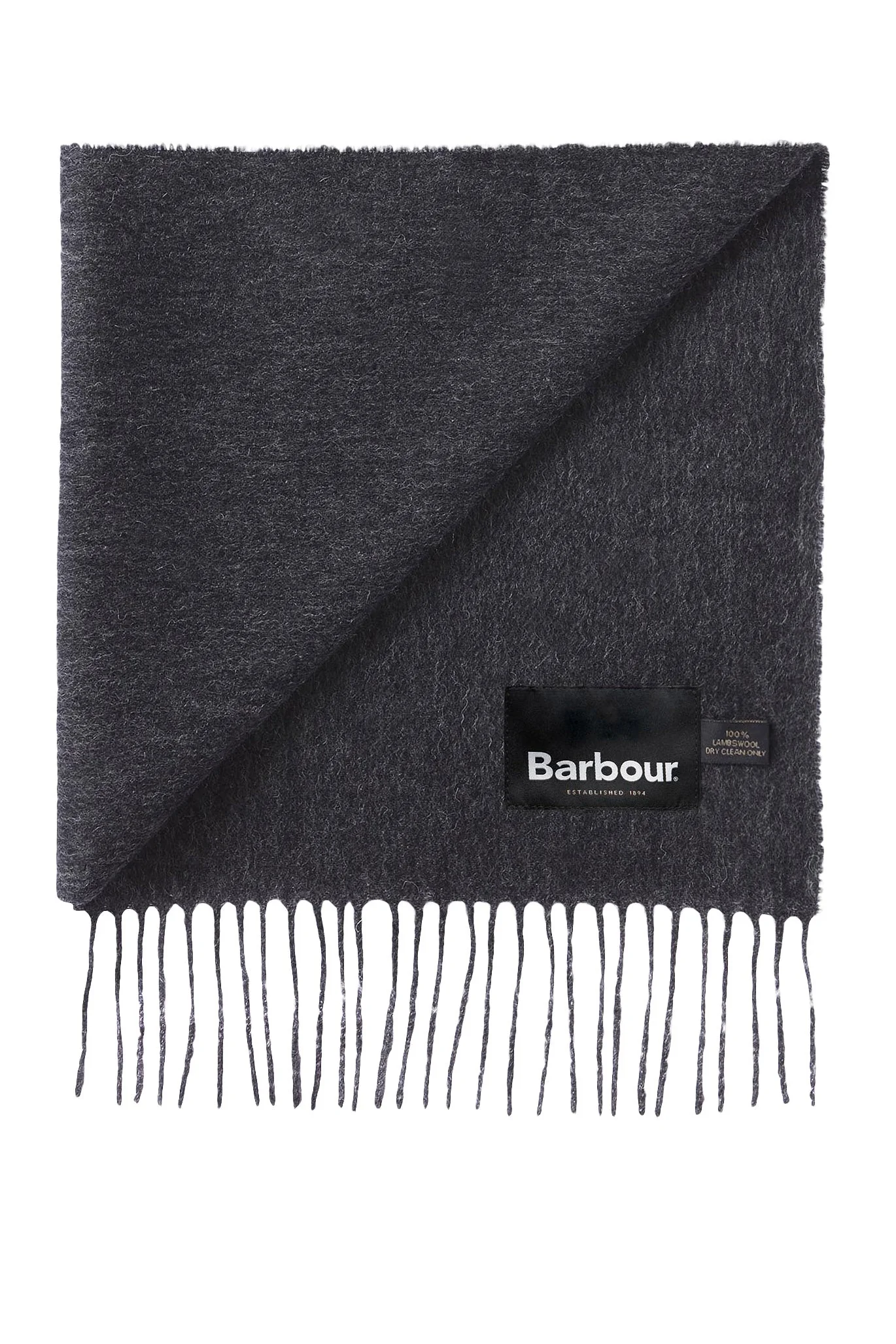 Plain Lambswool Scarf - Charcoal/Grey