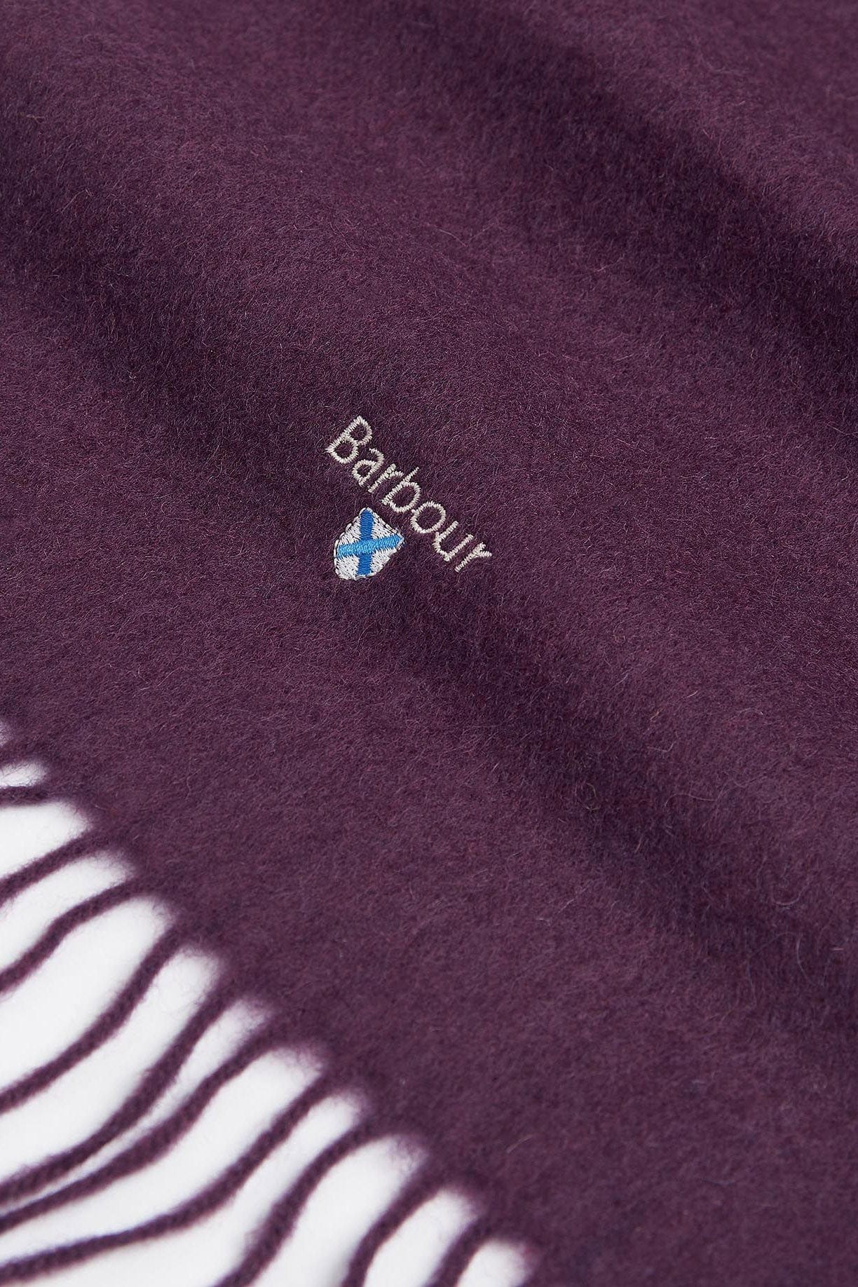 Plain Lambswool Scarf - Damson - Image 3