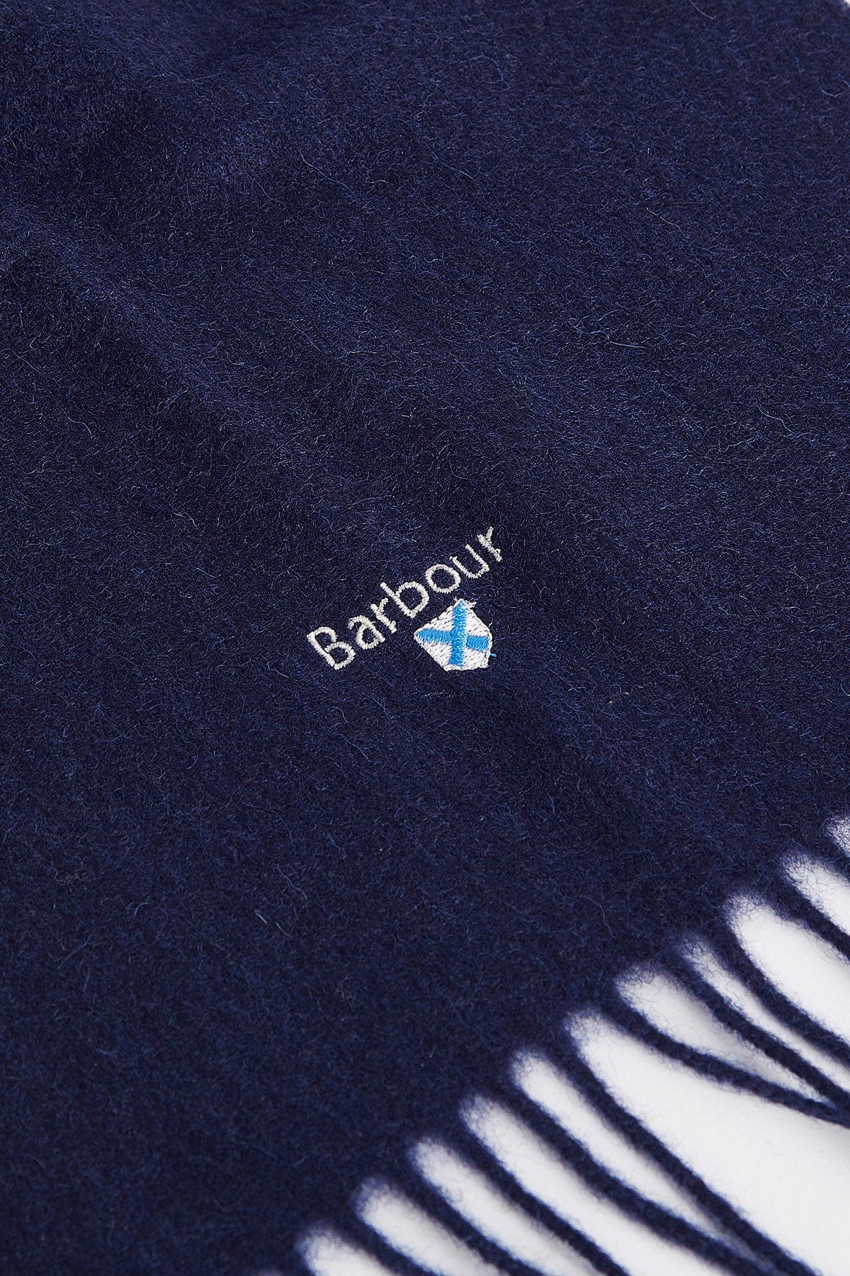 Plain Lambswool Scarf - Navy - Image 3