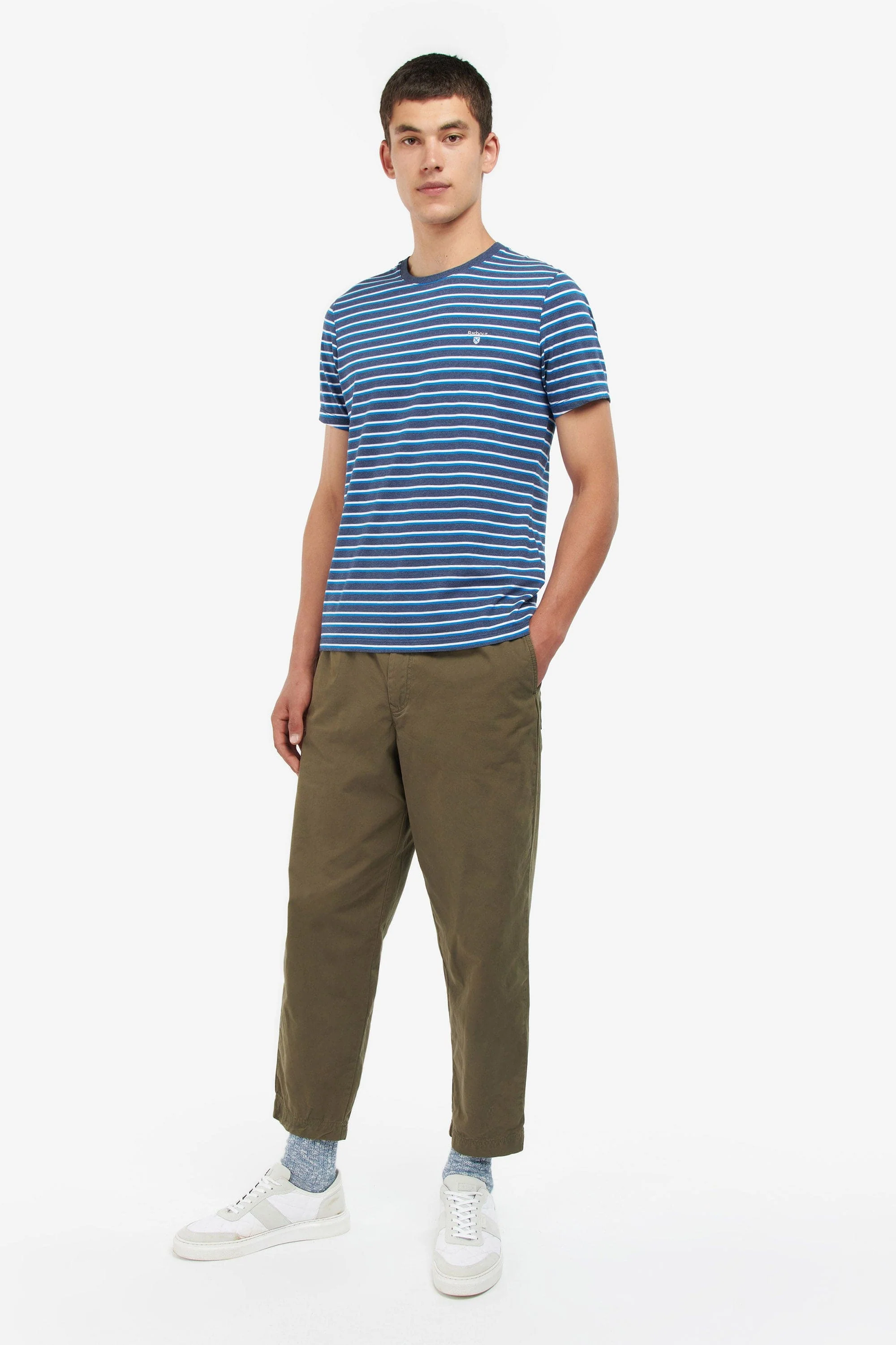 Ponte Stripe T Shirt - Navy - Image 5
