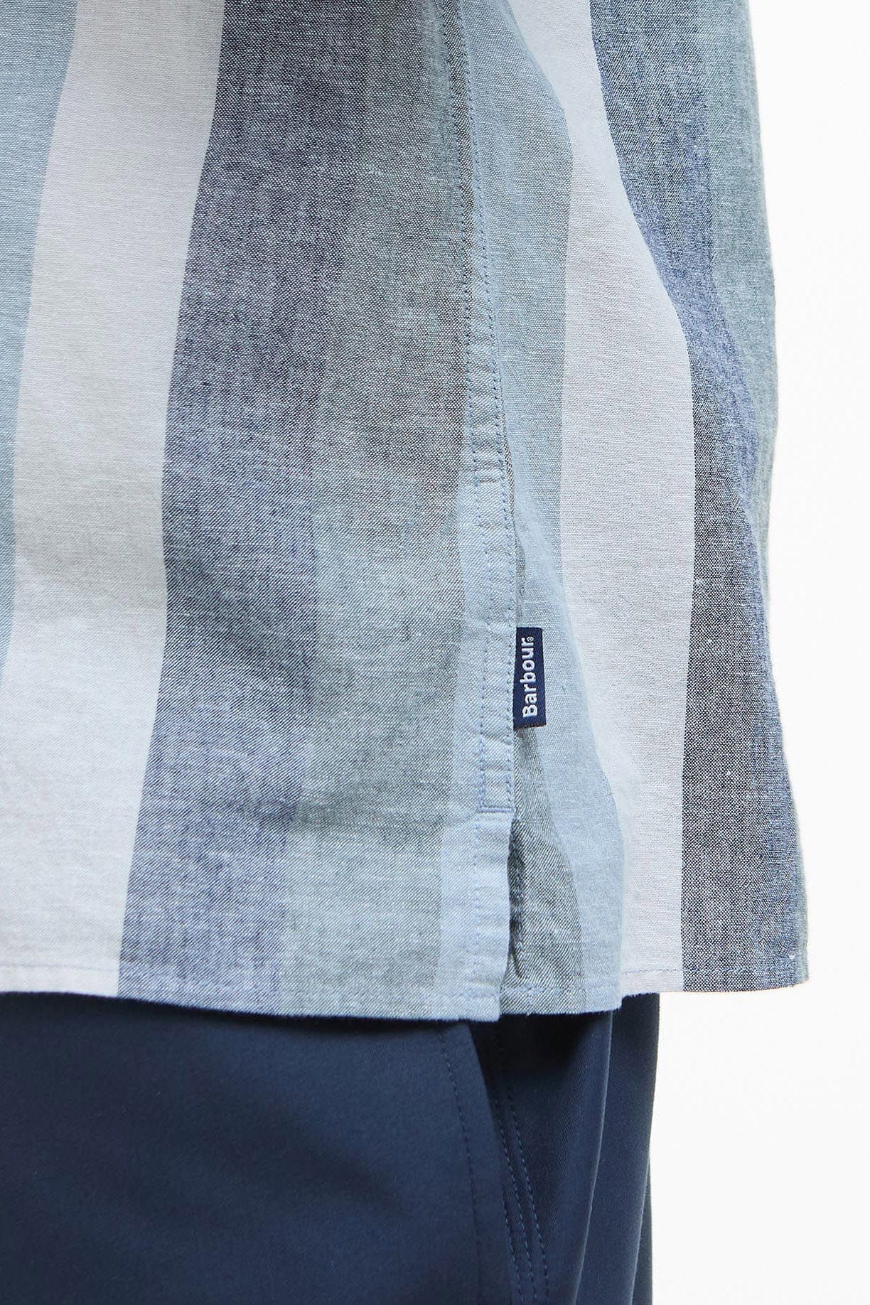 Portwell Stripe Regular Fit Short Sleeve Shirt - Classic Navy - Image 6