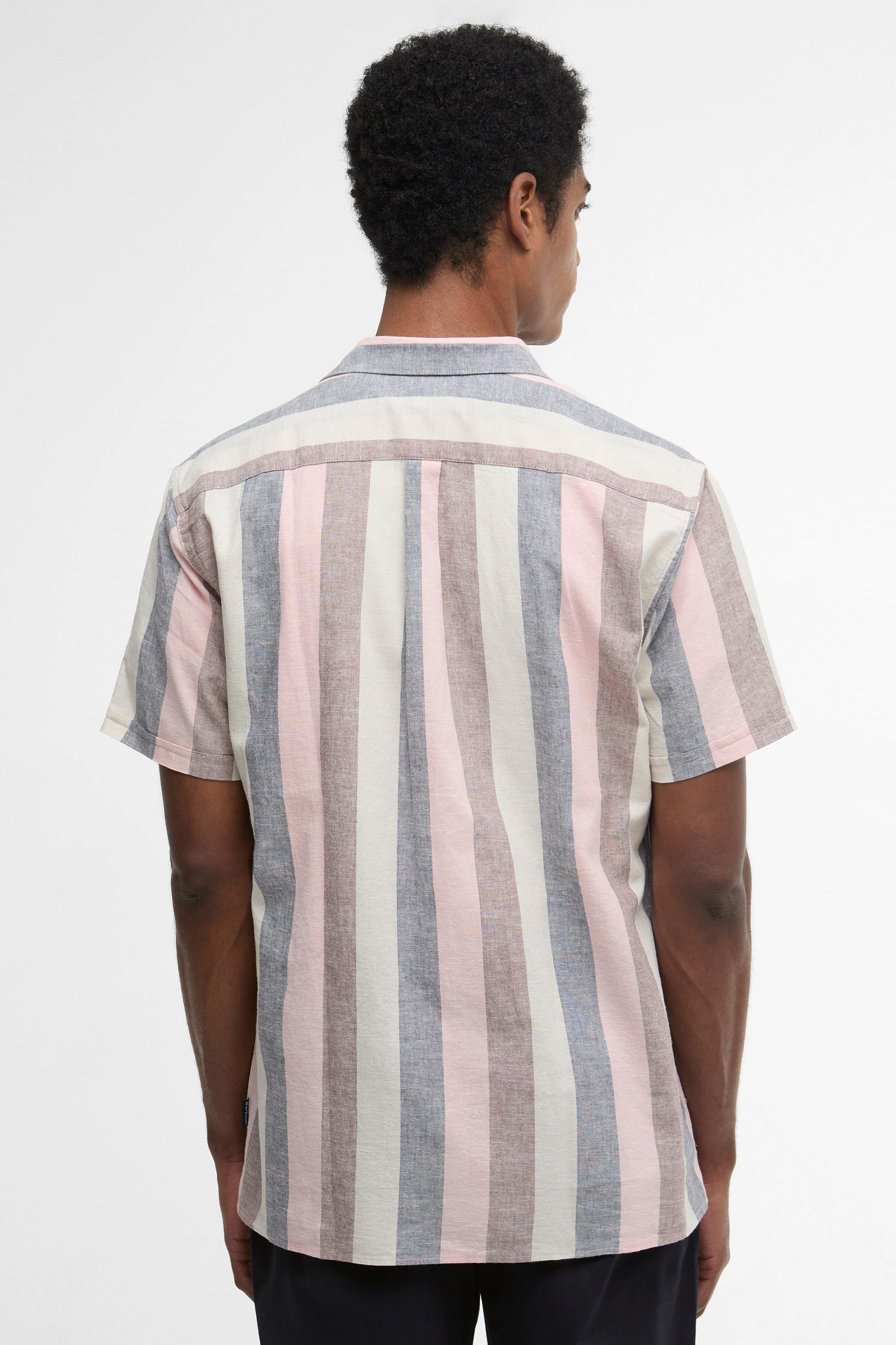 Portwell Striped Linen Blend Shirt - Pink - Image 3