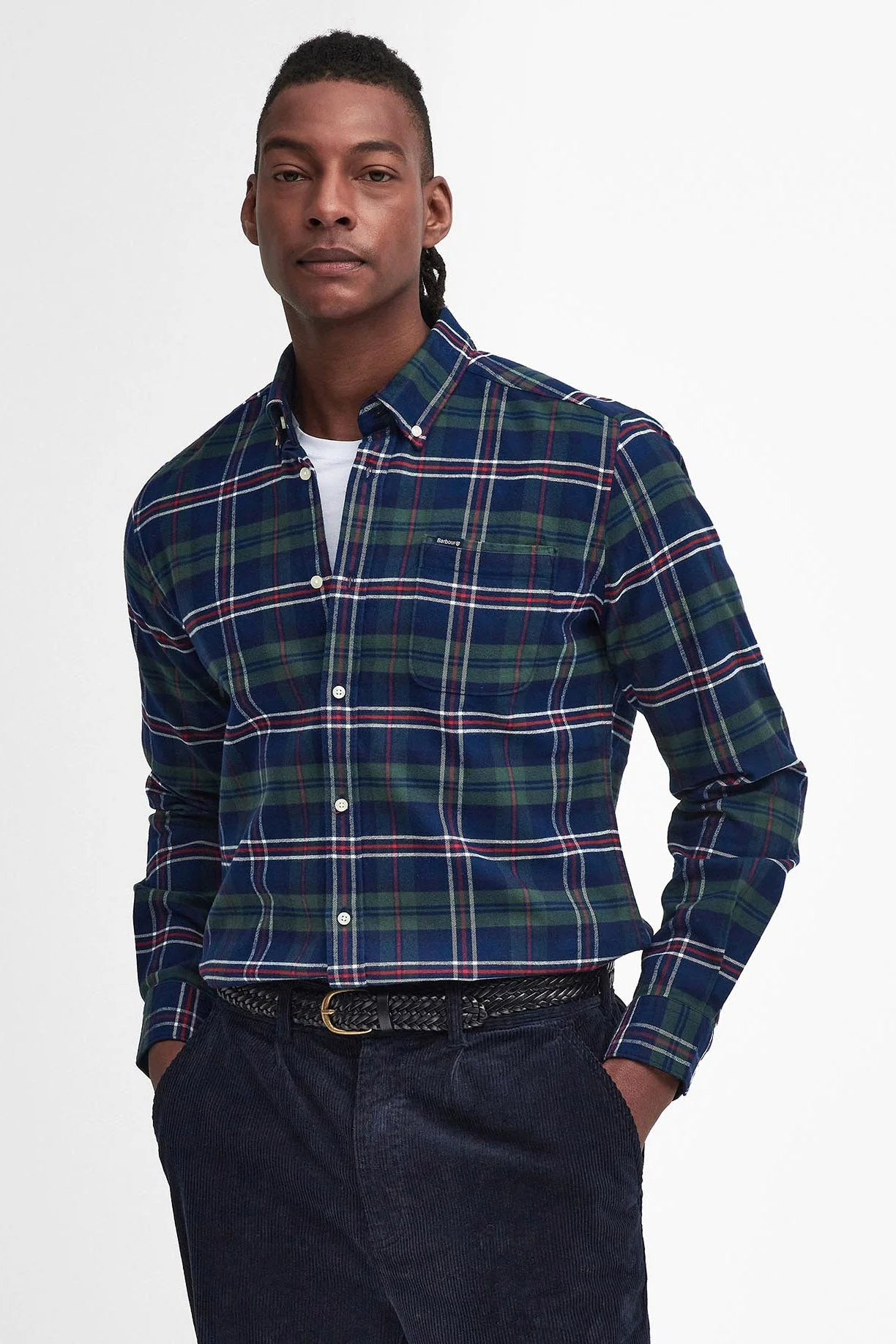 Ronan Tailored Brushed Cotton Shirt - Deep Blue - Image 2