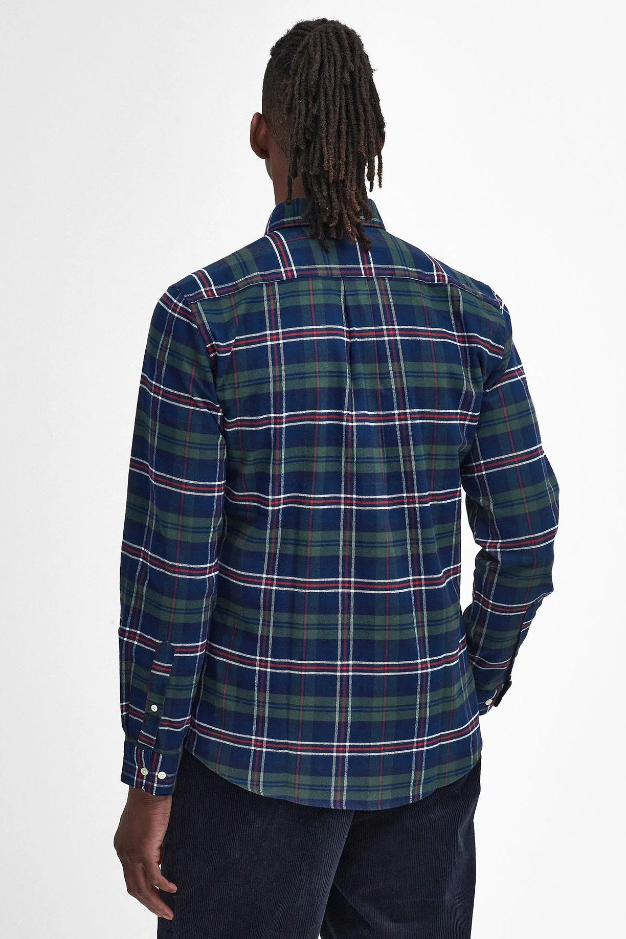 Ronan Tailored Brushed Cotton Shirt - Deep Blue - Image 3