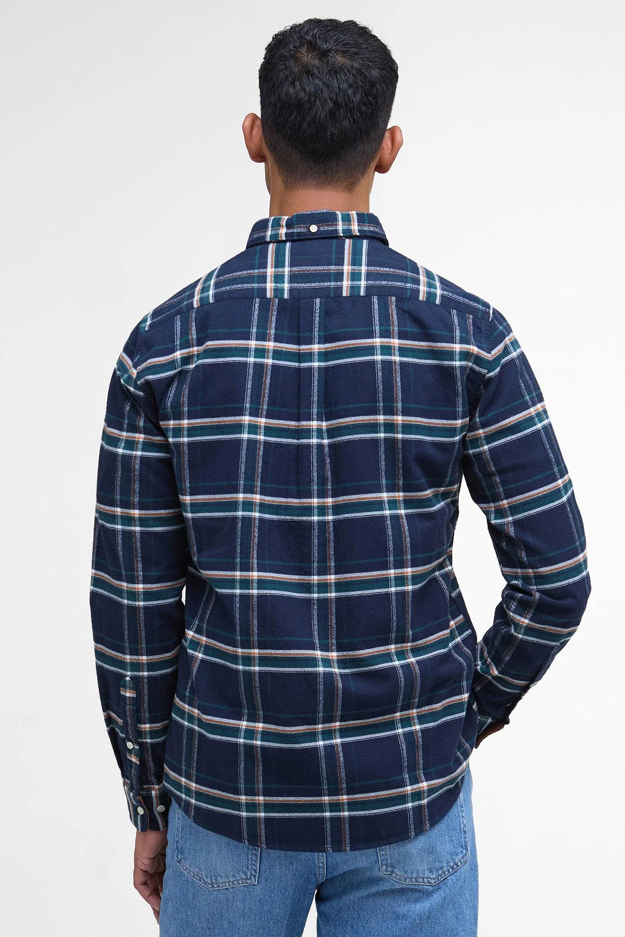 Ronan Tailored Brushed Cotton Shirt - Inky Blue - Image 3