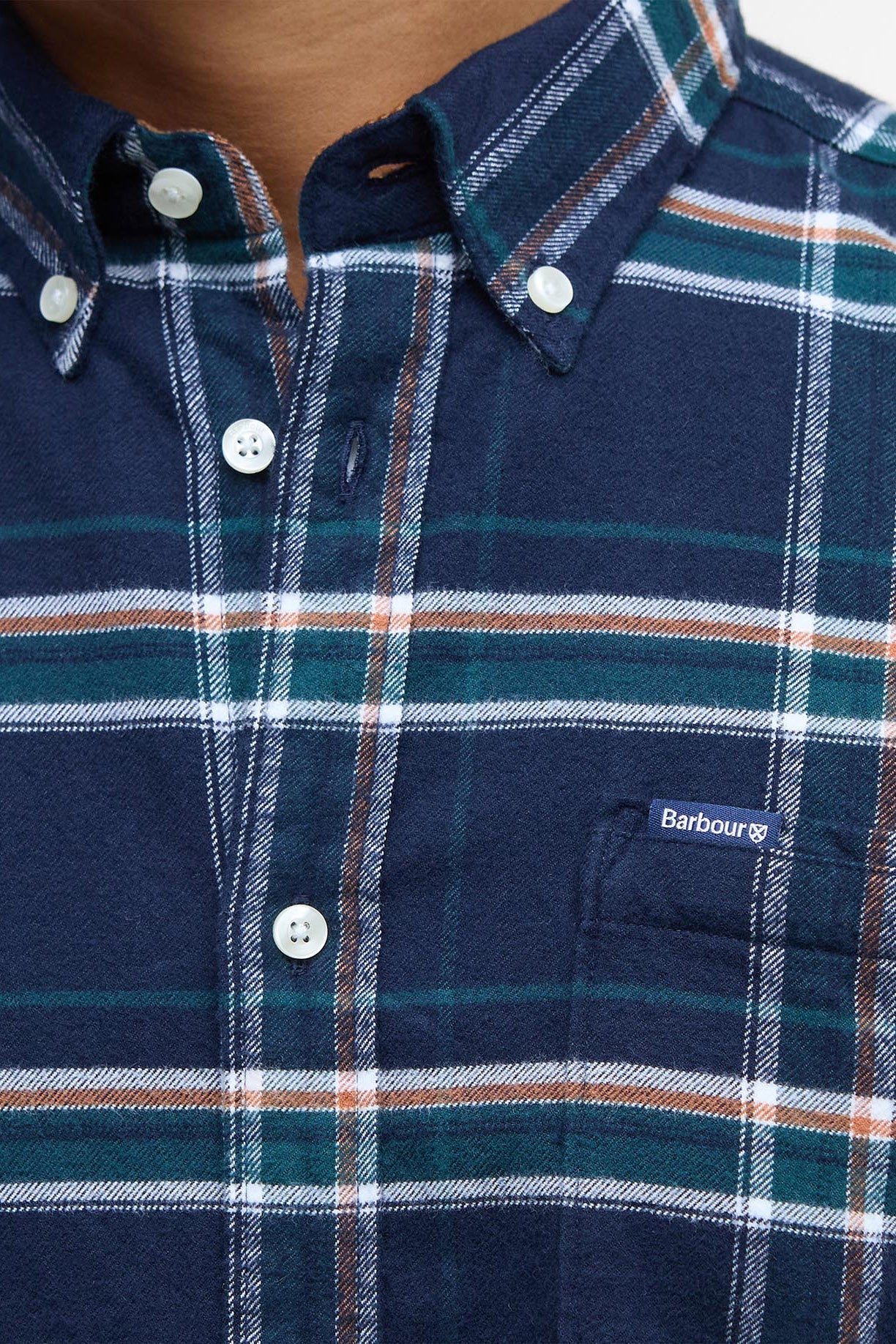 Ronan Tailored Brushed Cotton Shirt - Inky Blue - Image 6