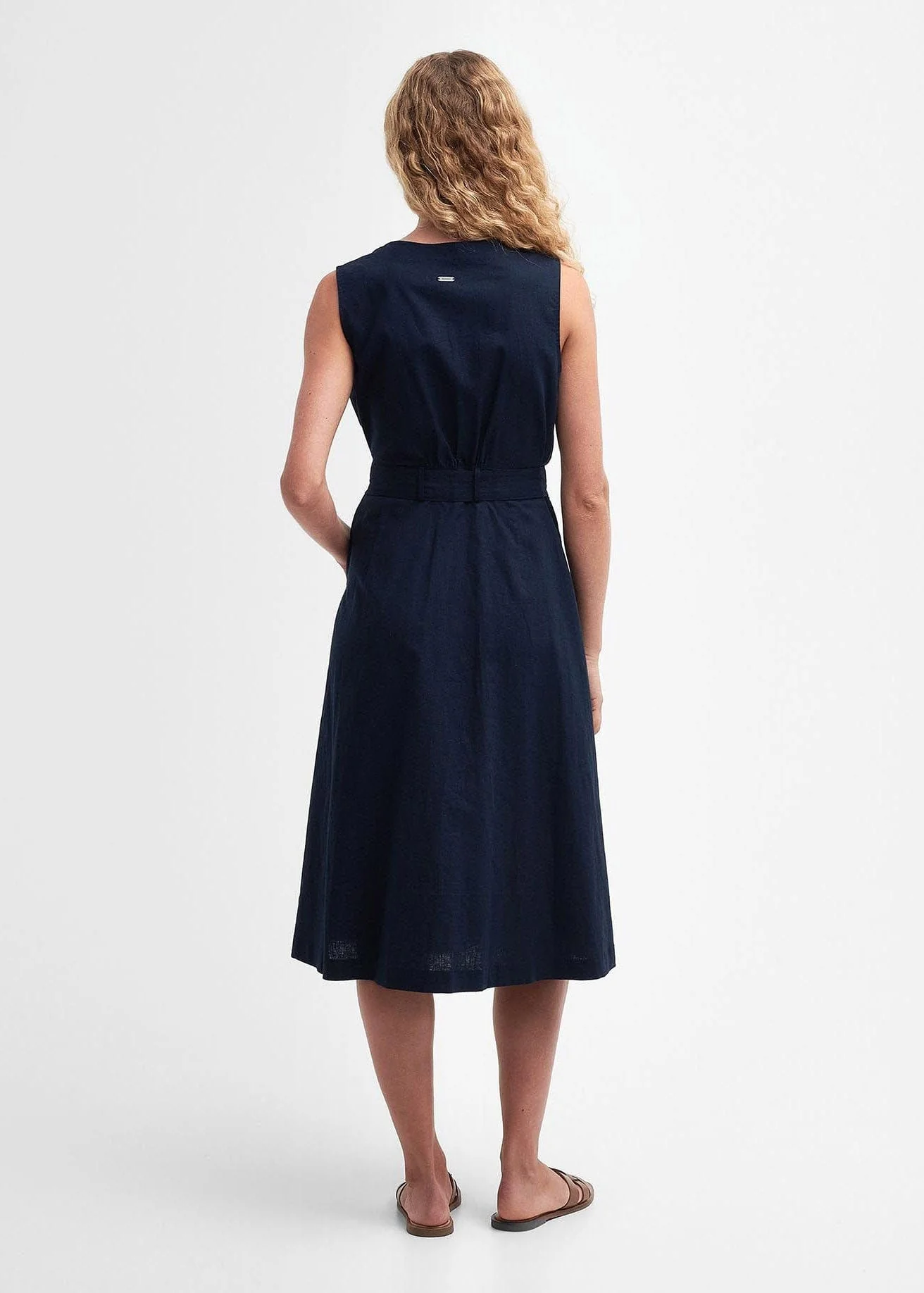 Rutherglen Sleeveless Midi Dress - Classic Navy - Image 3