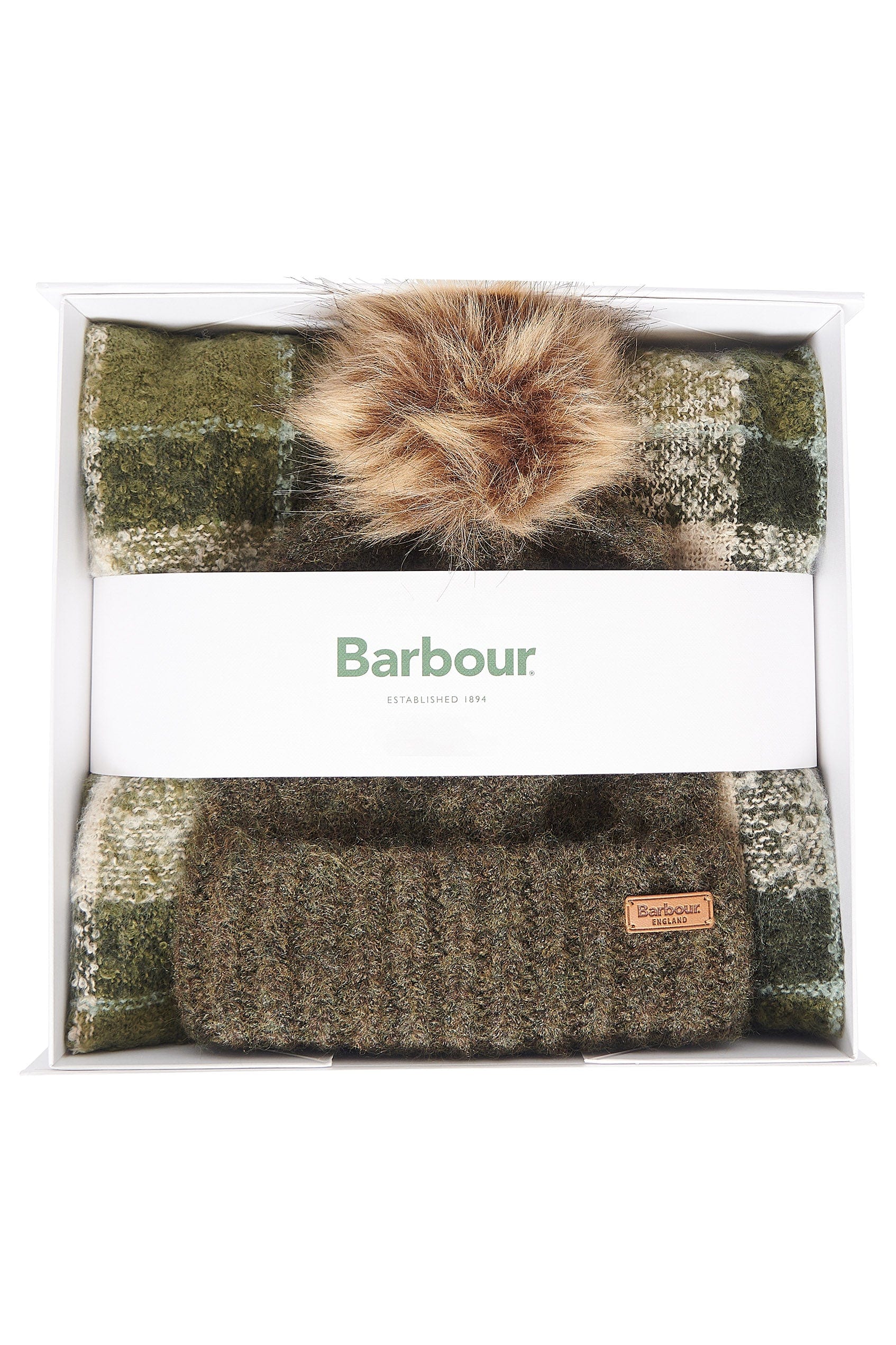 Saltburn Beanie And Tartan Scarf Gift Set - Ancient Loden - Image 2