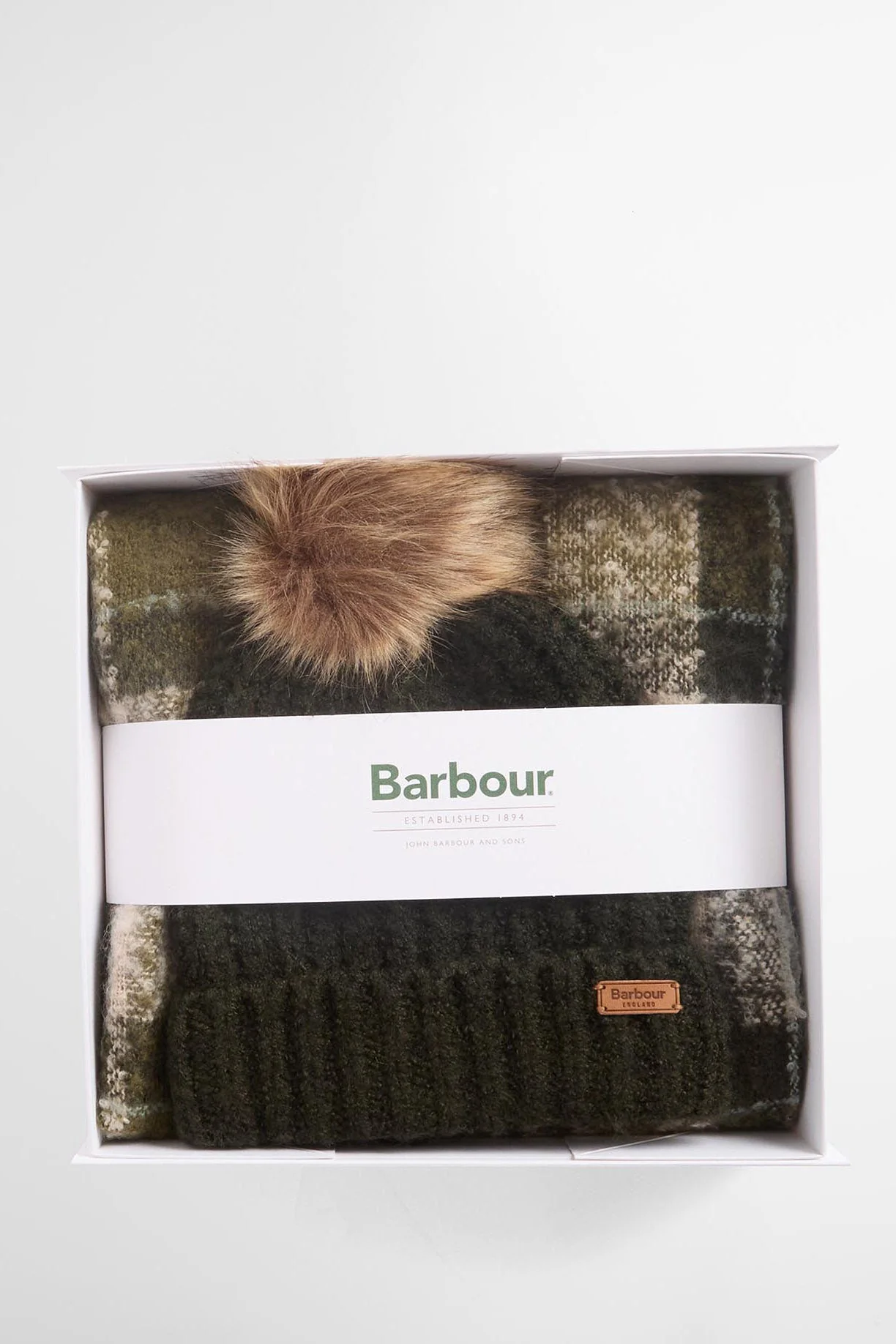 Saltburn Beanie & Tartan Scarf Gift Set - Ancient Loden/Dk Green - Image 2