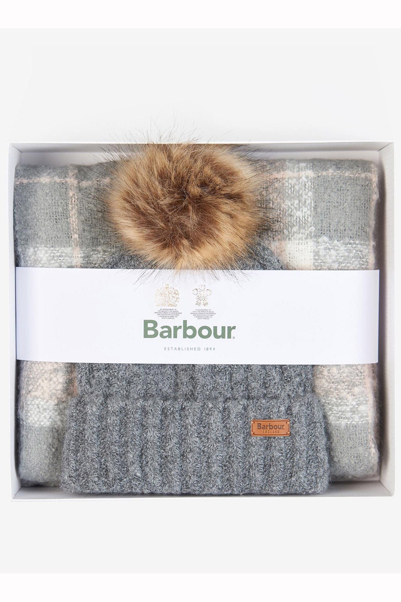 Saltburn Beanie & Tartan Scarf Gift Set - Grey Rose - Image 2