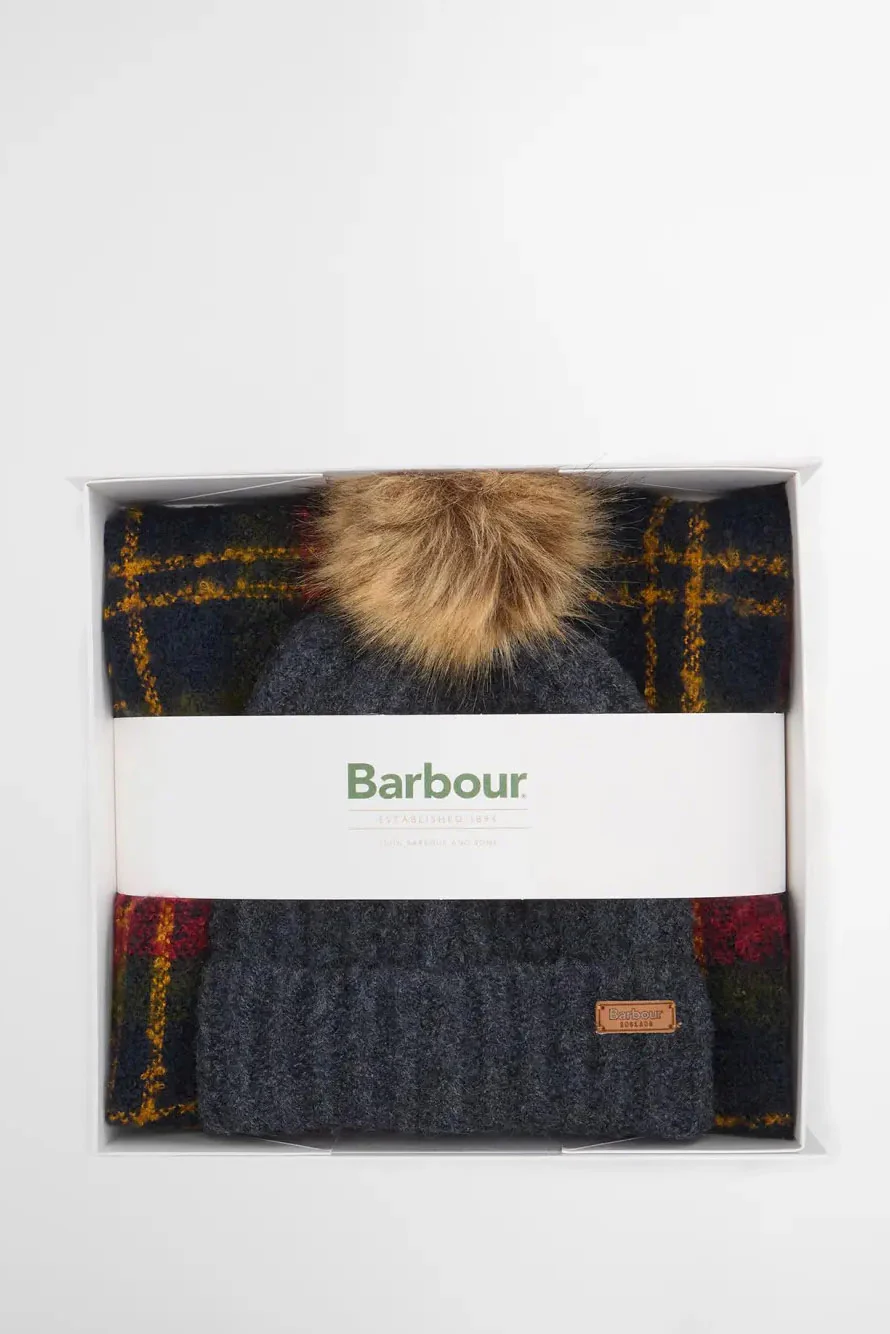 Saltburn Beanie & Tartan Scarf Gift Set - Winterberry Tartan - Image 5