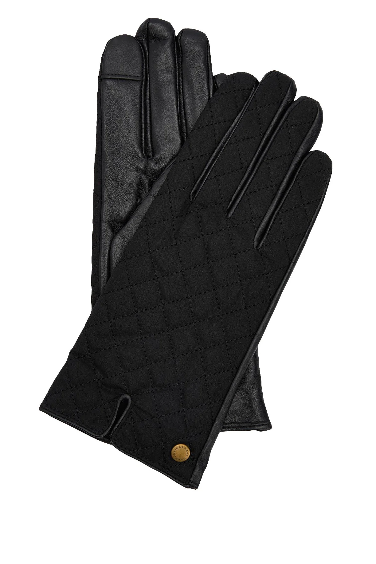 Scarlet Waxed Cotton/Leather Gloves - Black