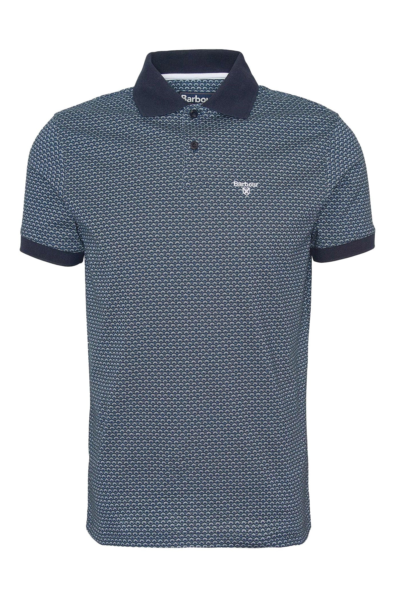 Shell Print Polo Shirt - Classic Navy