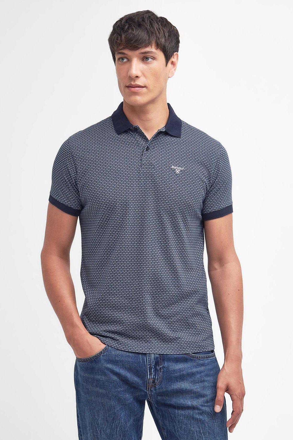 Shell Print Polo Shirt - Classic Navy - Image 2