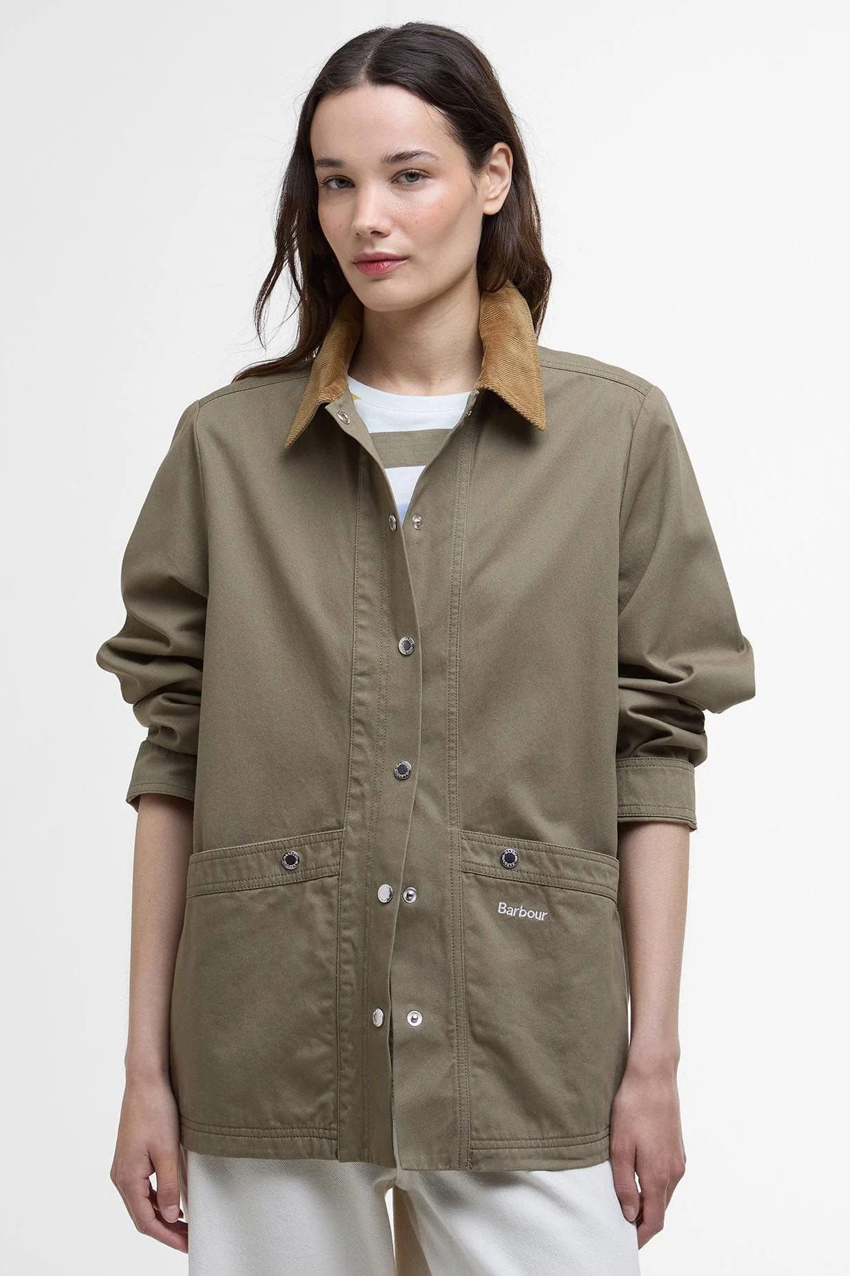 Sonnie Cotton Twill Casual Jacket - Dusky Green - Image 2