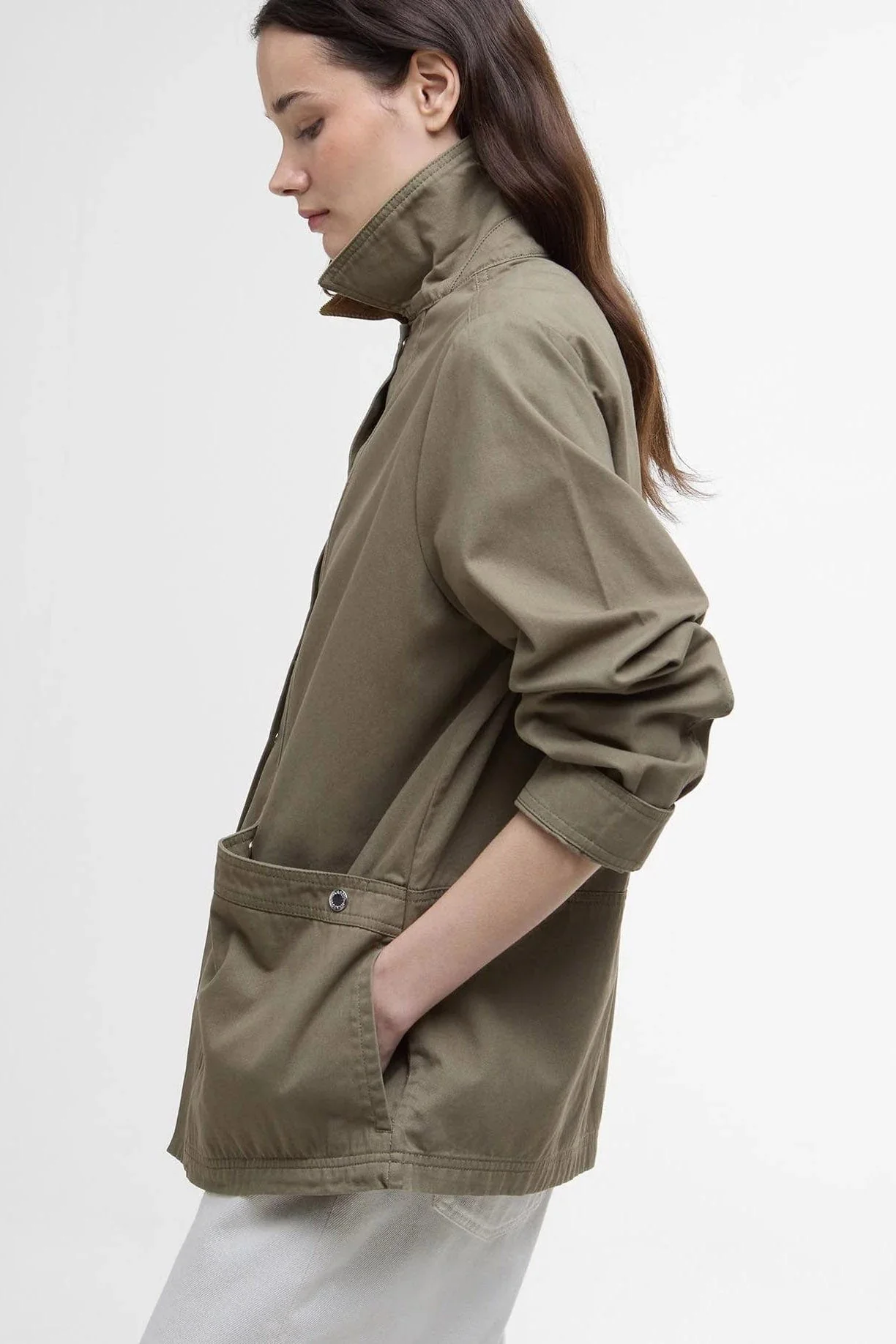 Sonnie Cotton Twill Casual Jacket - Dusky Green - Image 4