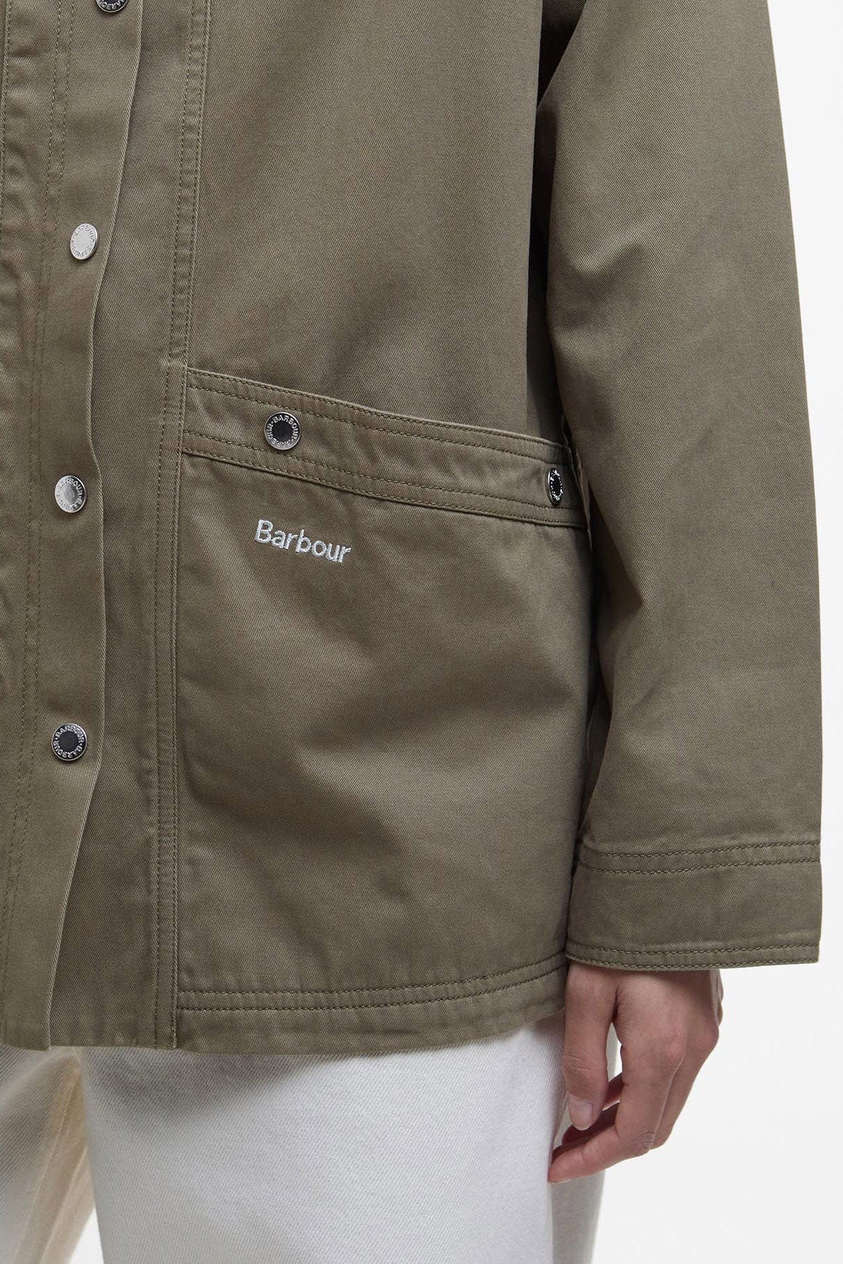 Sonnie Cotton Twill Casual Jacket - Dusky Green - Image 6