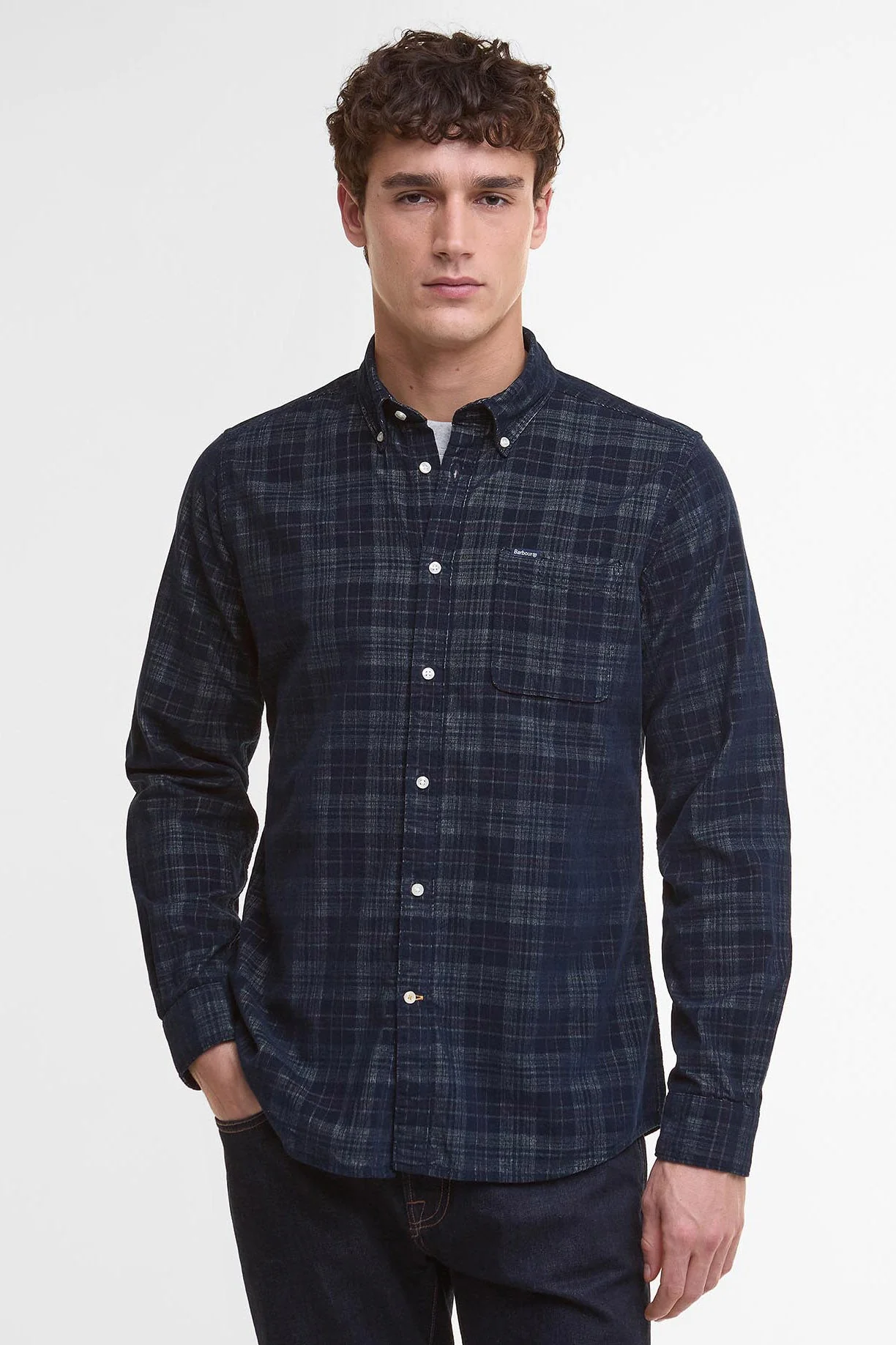 Southfield Corduroy Tailored Shirt - Dark Navy - Image 2