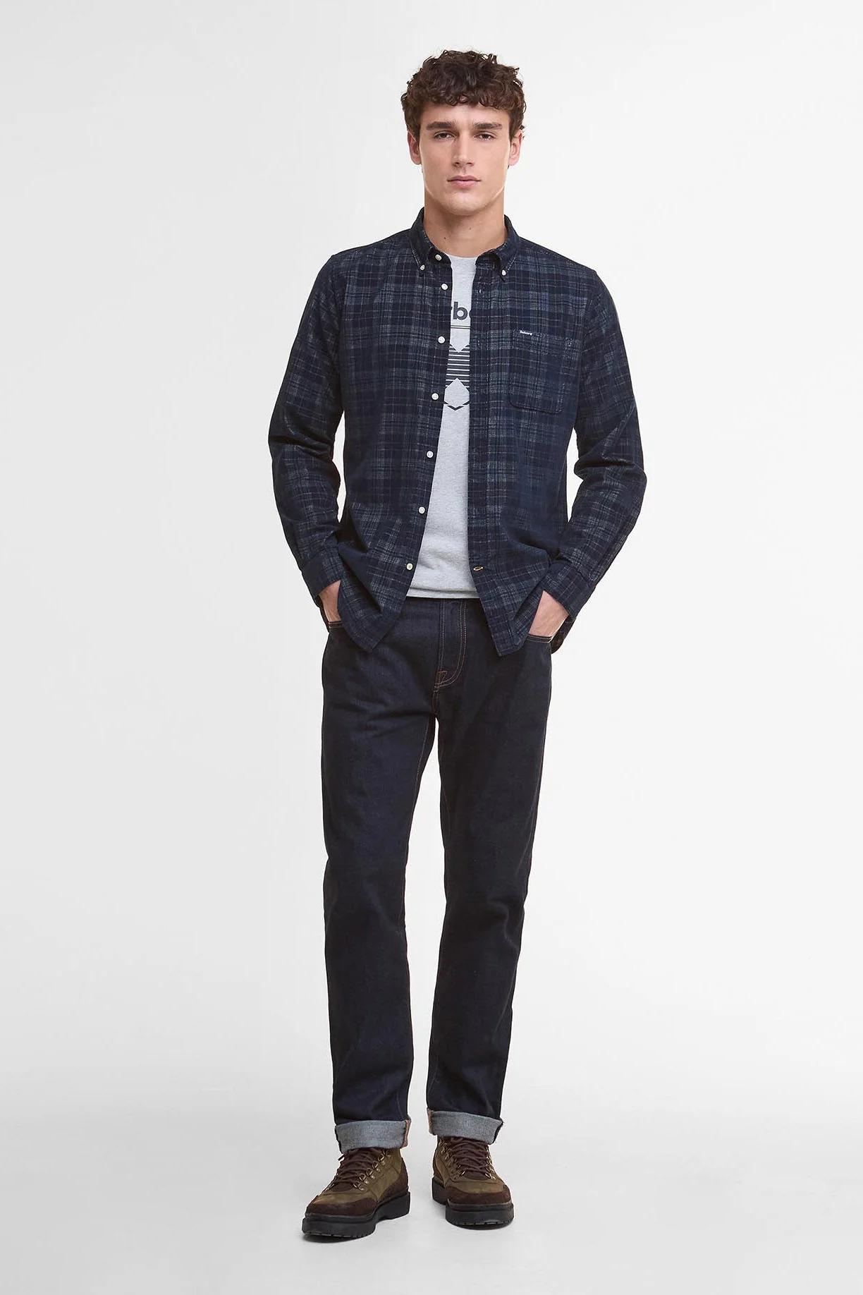 Southfield Corduroy Tailored Shirt - Dark Navy - Image 5