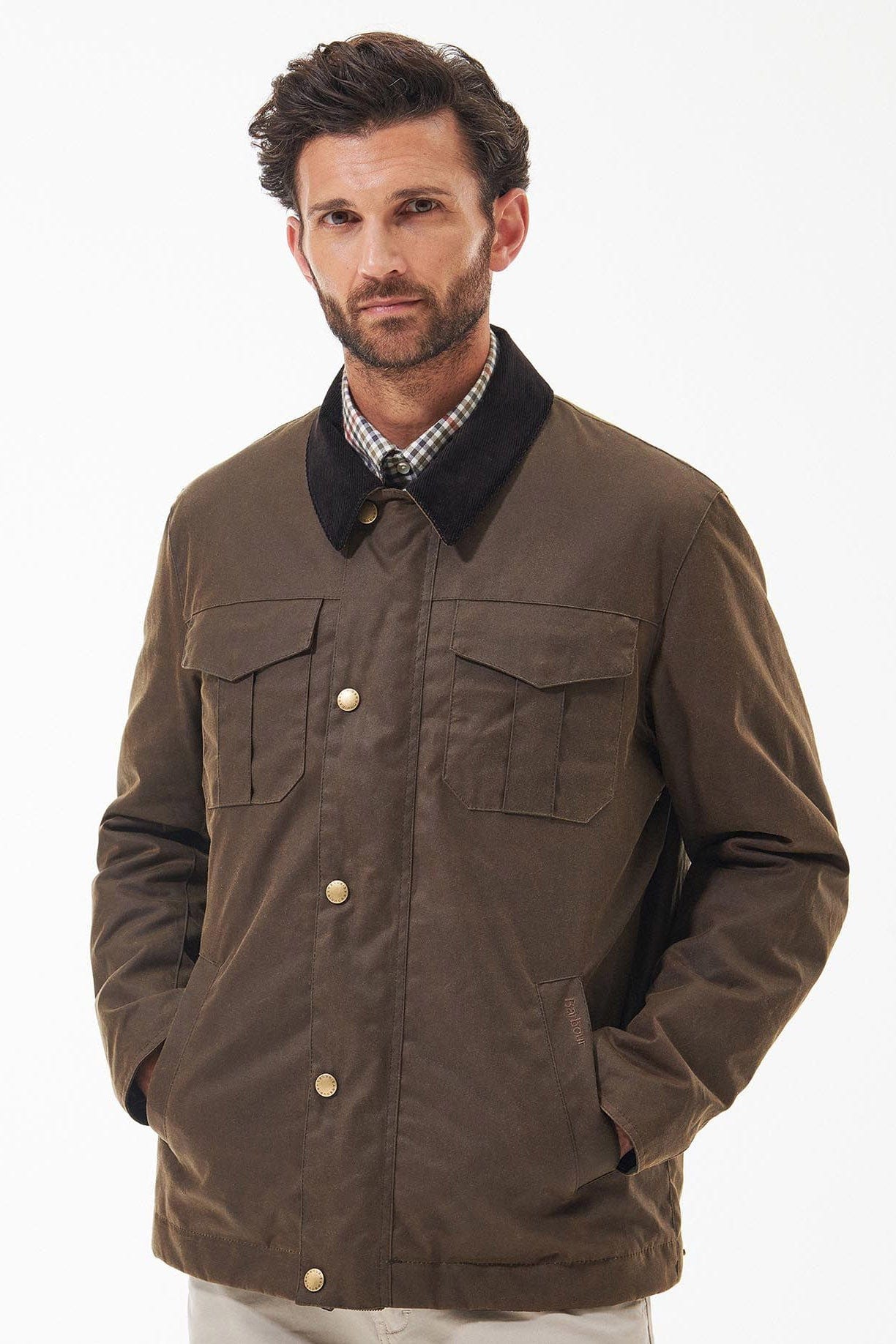 Spen Wax Jacket - Brown - Image 2