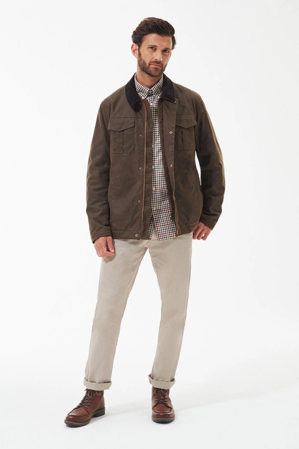Spen Wax Jacket - Brown - Image 8