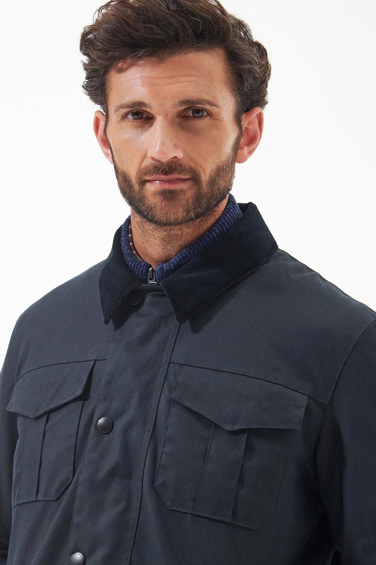 Spen Wax Jacket - Navy - Image 4