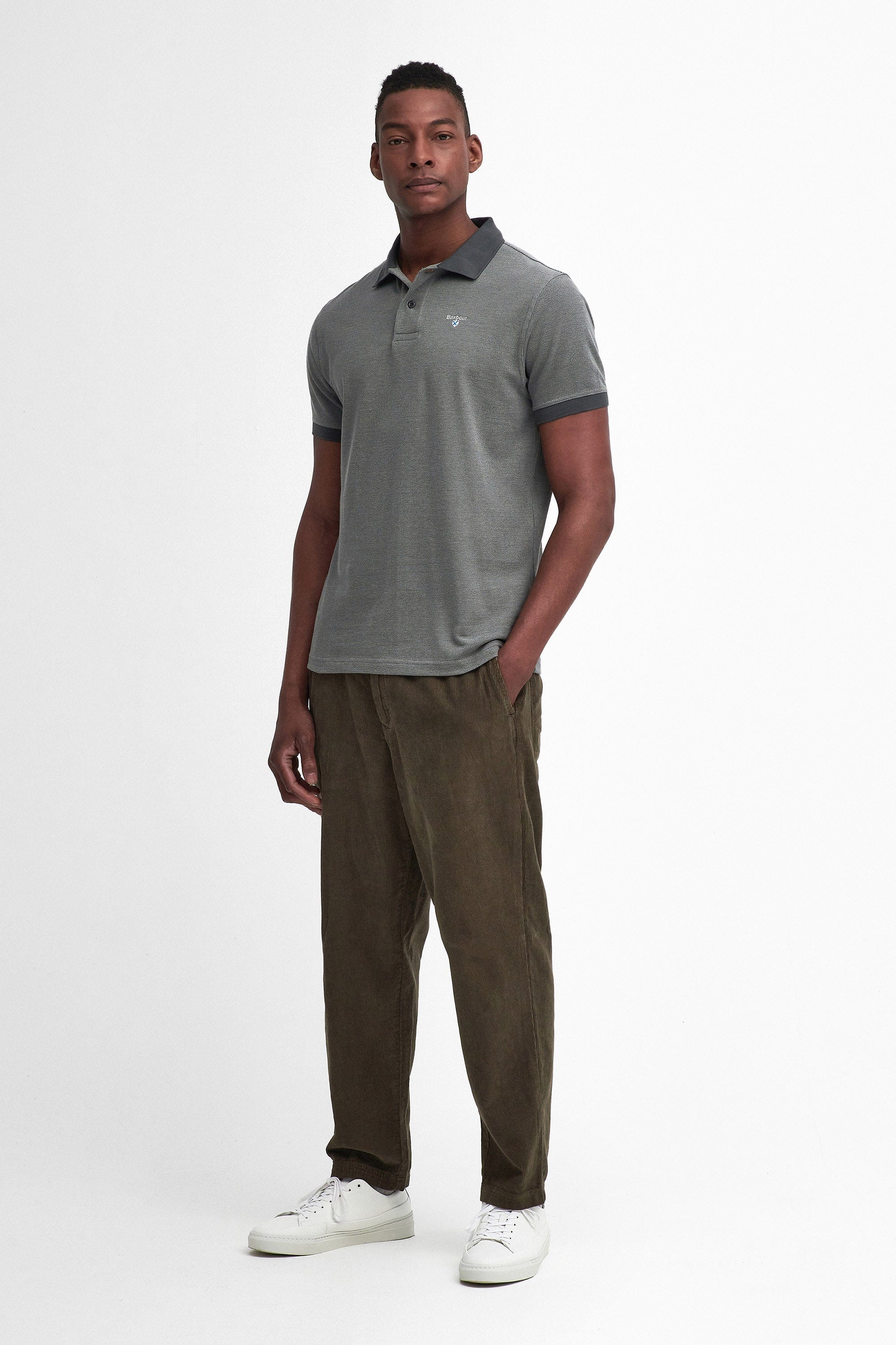 Sports Mix Polo Shirt - Mid Grey - Image 3