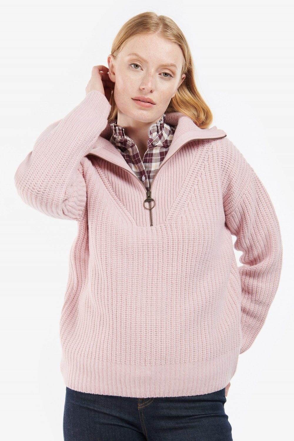 Stavia Quarter Zip Knit - Rosewater - Image 2