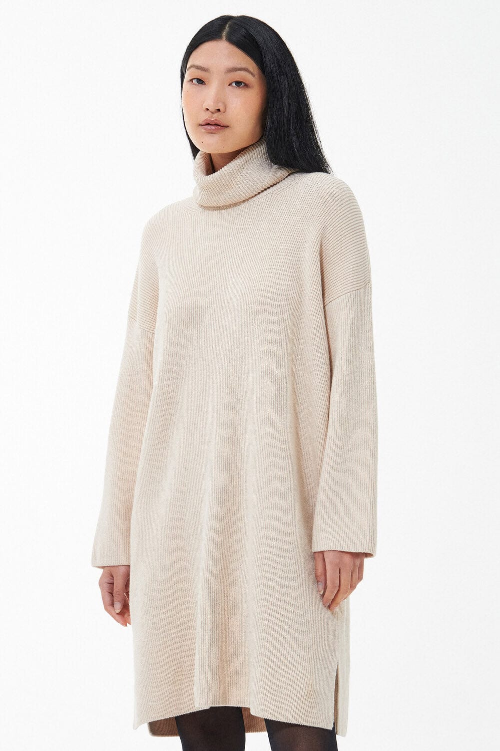 Stitch Knit Jumper Dress - Oatmeal - Image 2