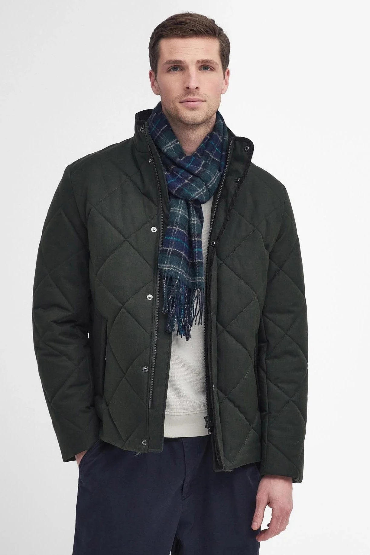 Tartan Lambswool Scarf - Green Loch - Image 2