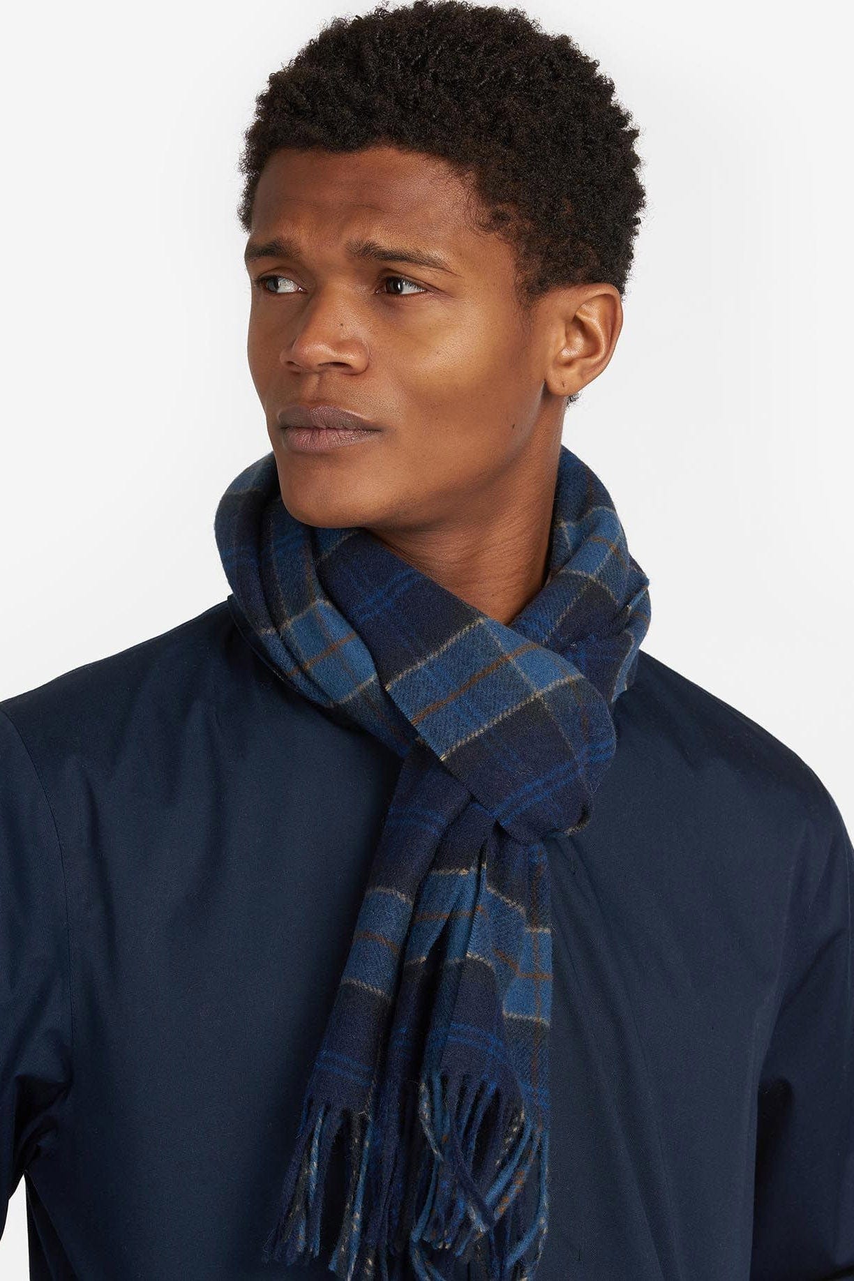 Tartan Lambswool Scarf - Midnight - Image 3