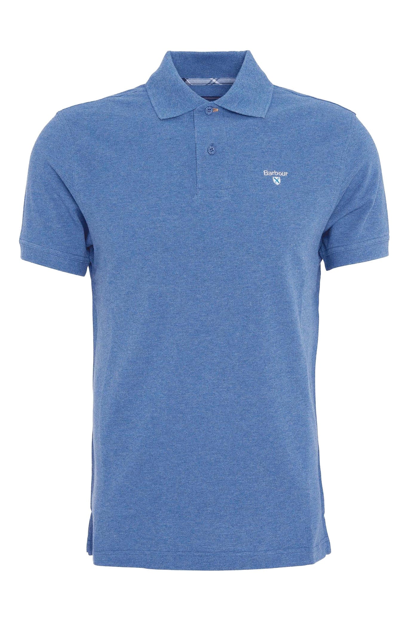 Tartan Pique Polo - Dark Chambray Marl