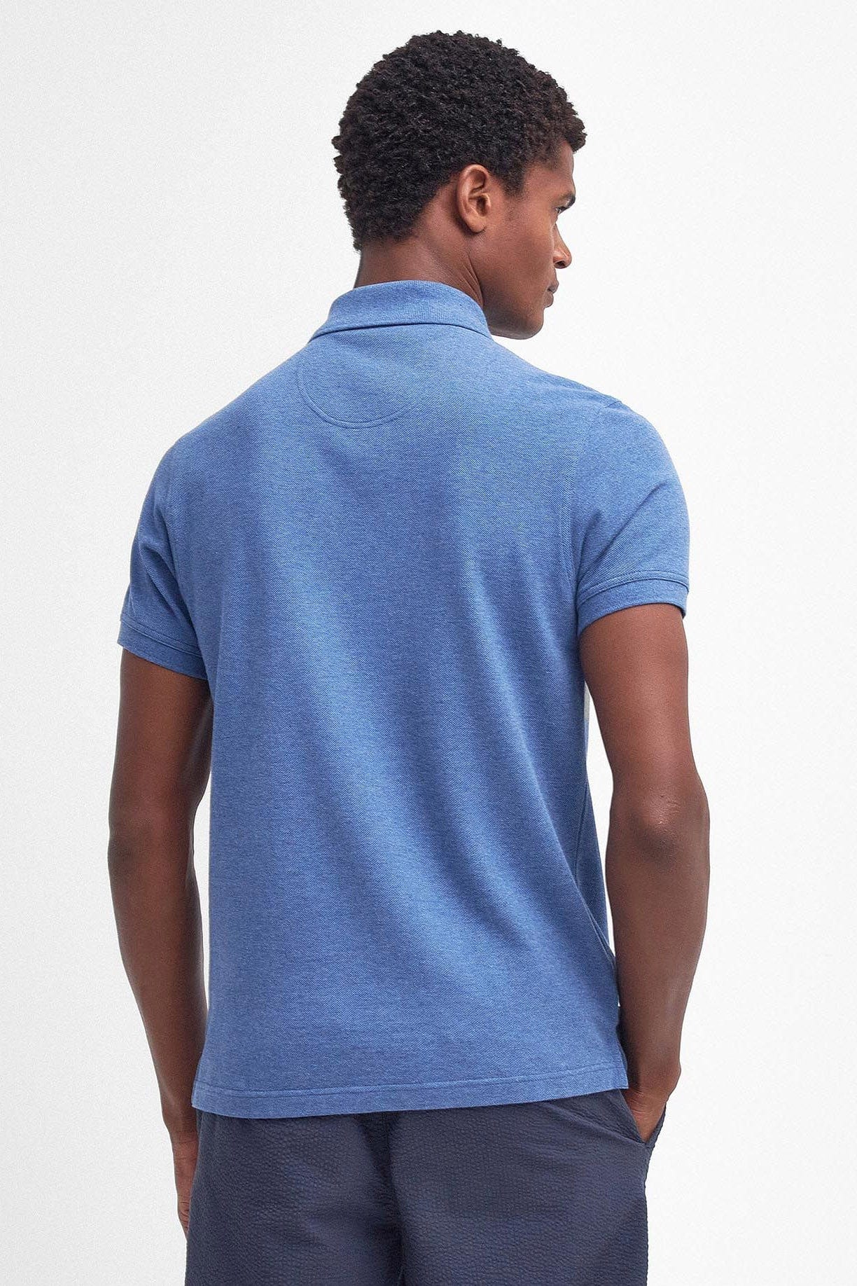Tartan Pique Polo - Dark Chambray Marl - Image 4