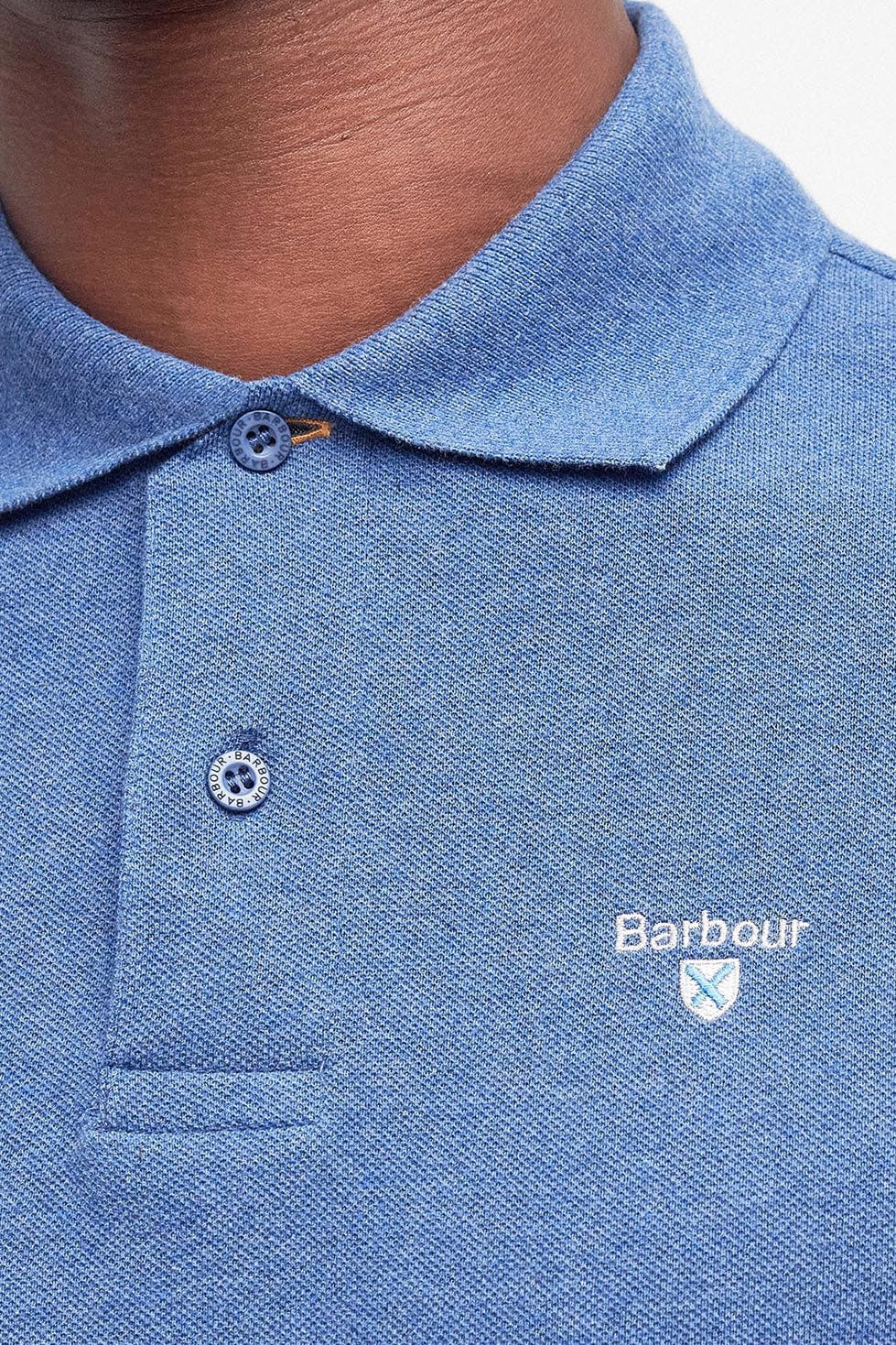 Tartan Pique Polo - Dark Chambray Marl - Image 6