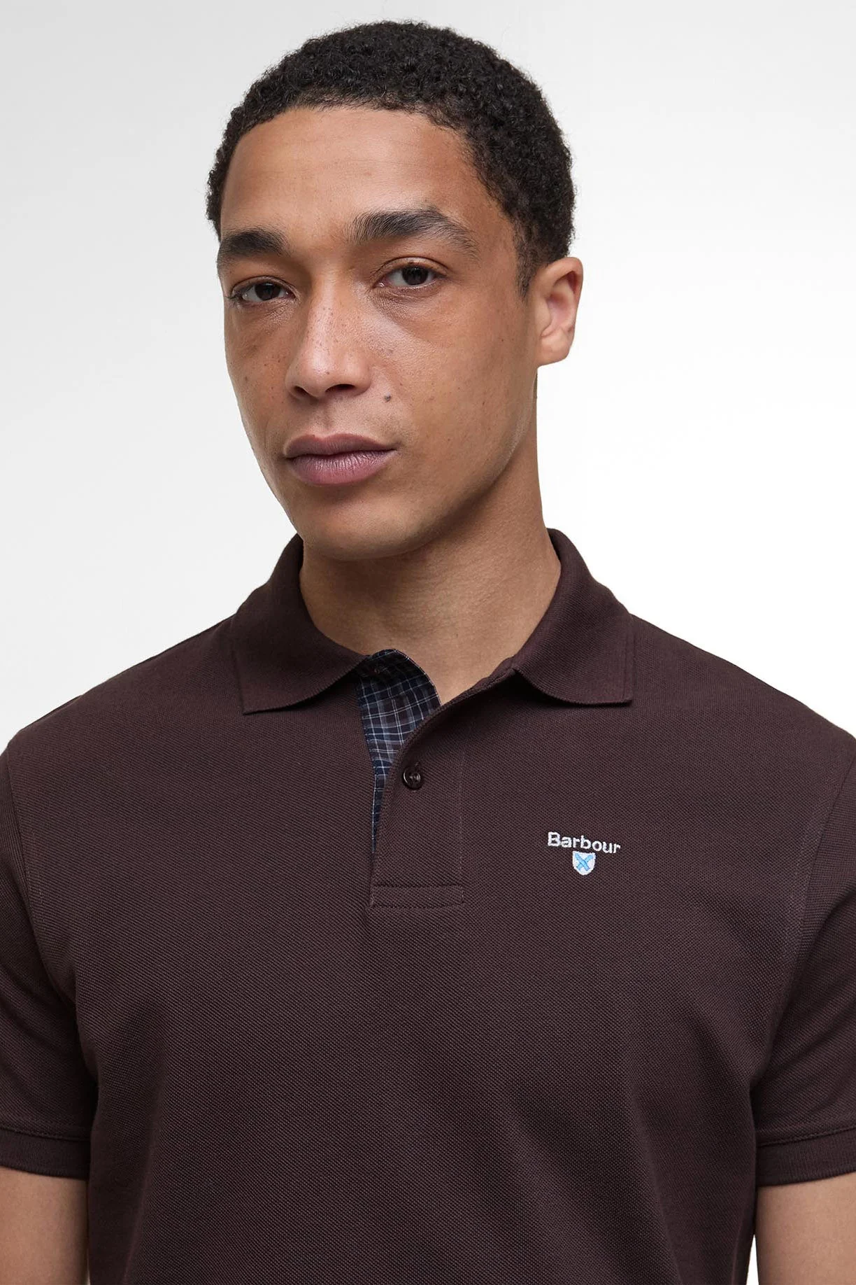 Tartan Pique Polo - Dark Oak - Image 5