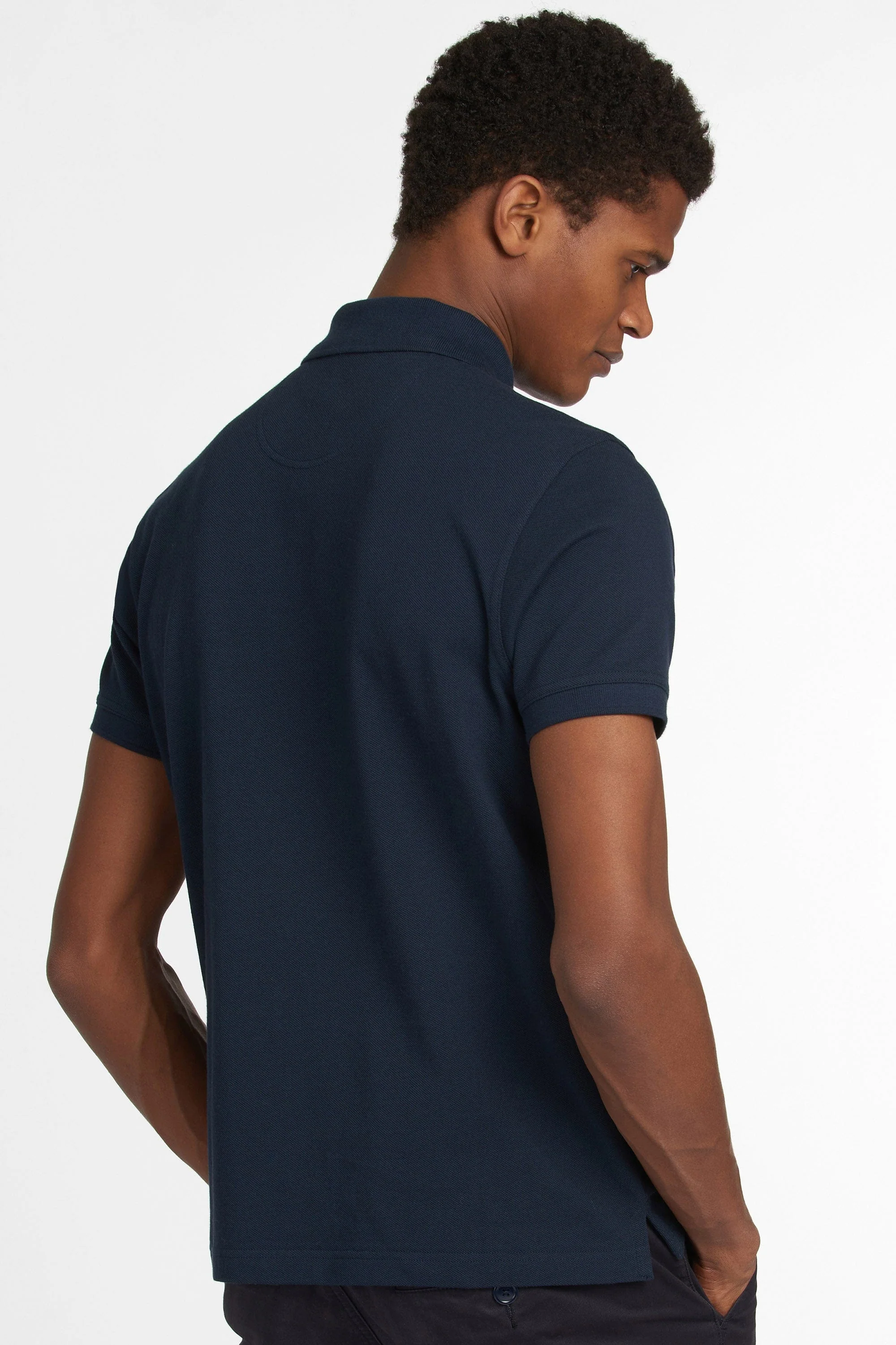 Tartan Pique Polo - Navy - Image 3