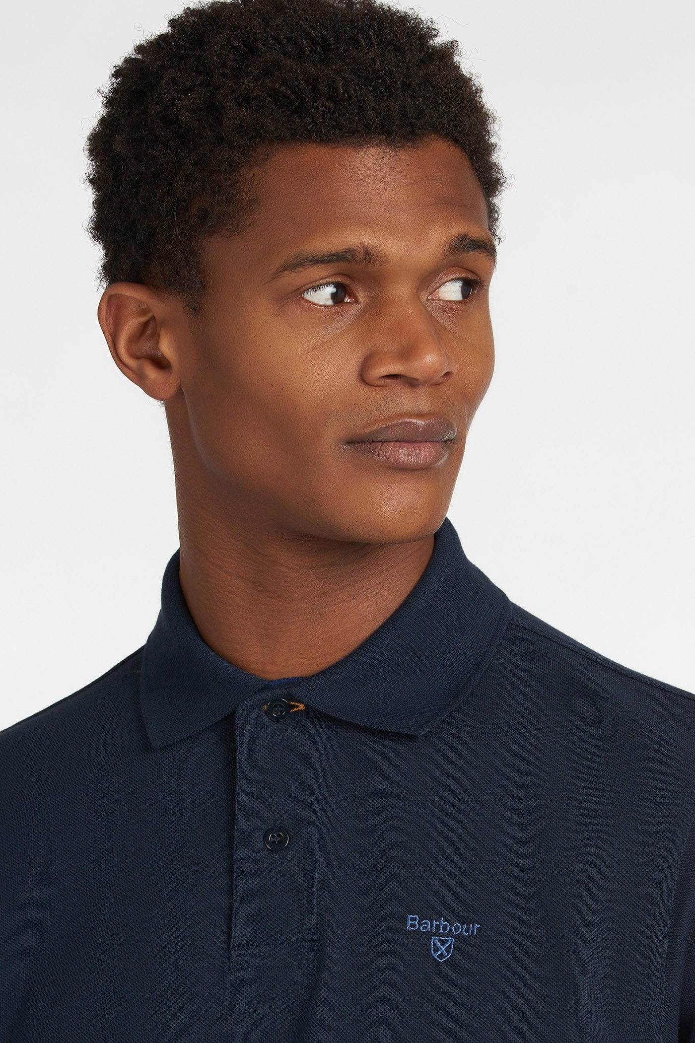 Tartan Pique Polo - Navy - Image 5