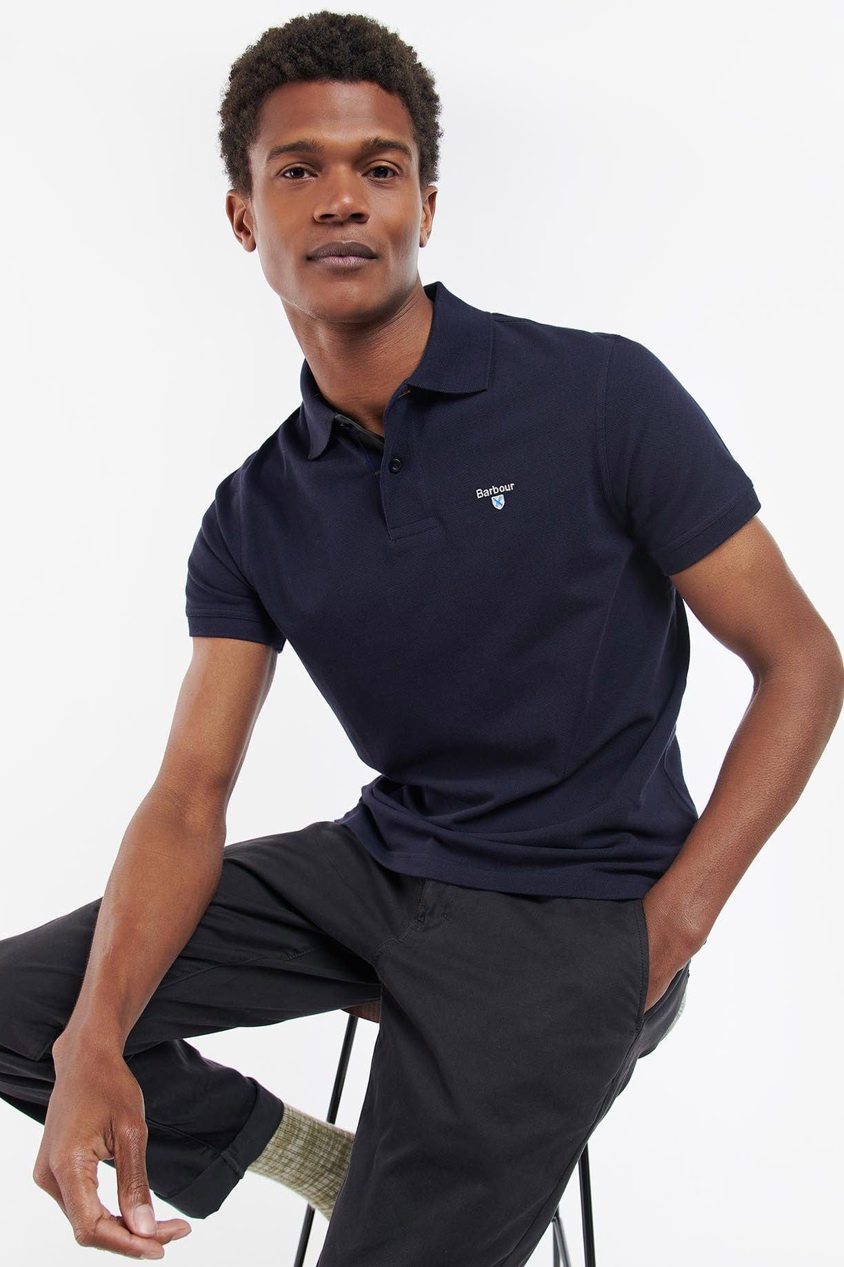 Tartan Pique Polo - Night Sky/Olive Night - Image 2